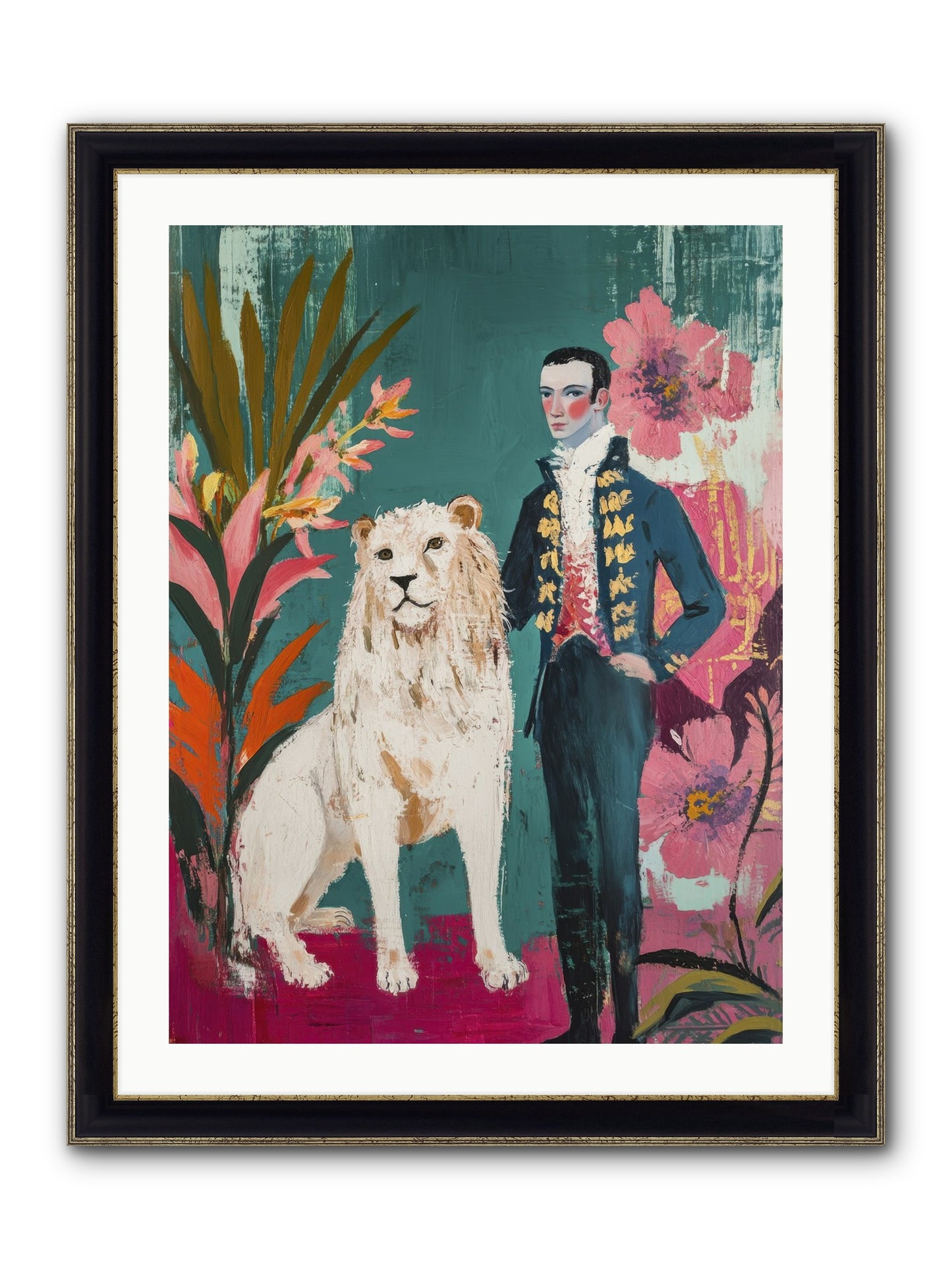 Crown & Mane Framed Print - Black & Gold 24x32