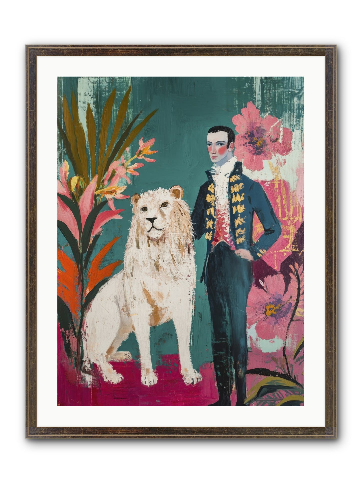 Crown & Mane Framed Print - Slimwoods Black/Gold 24x32