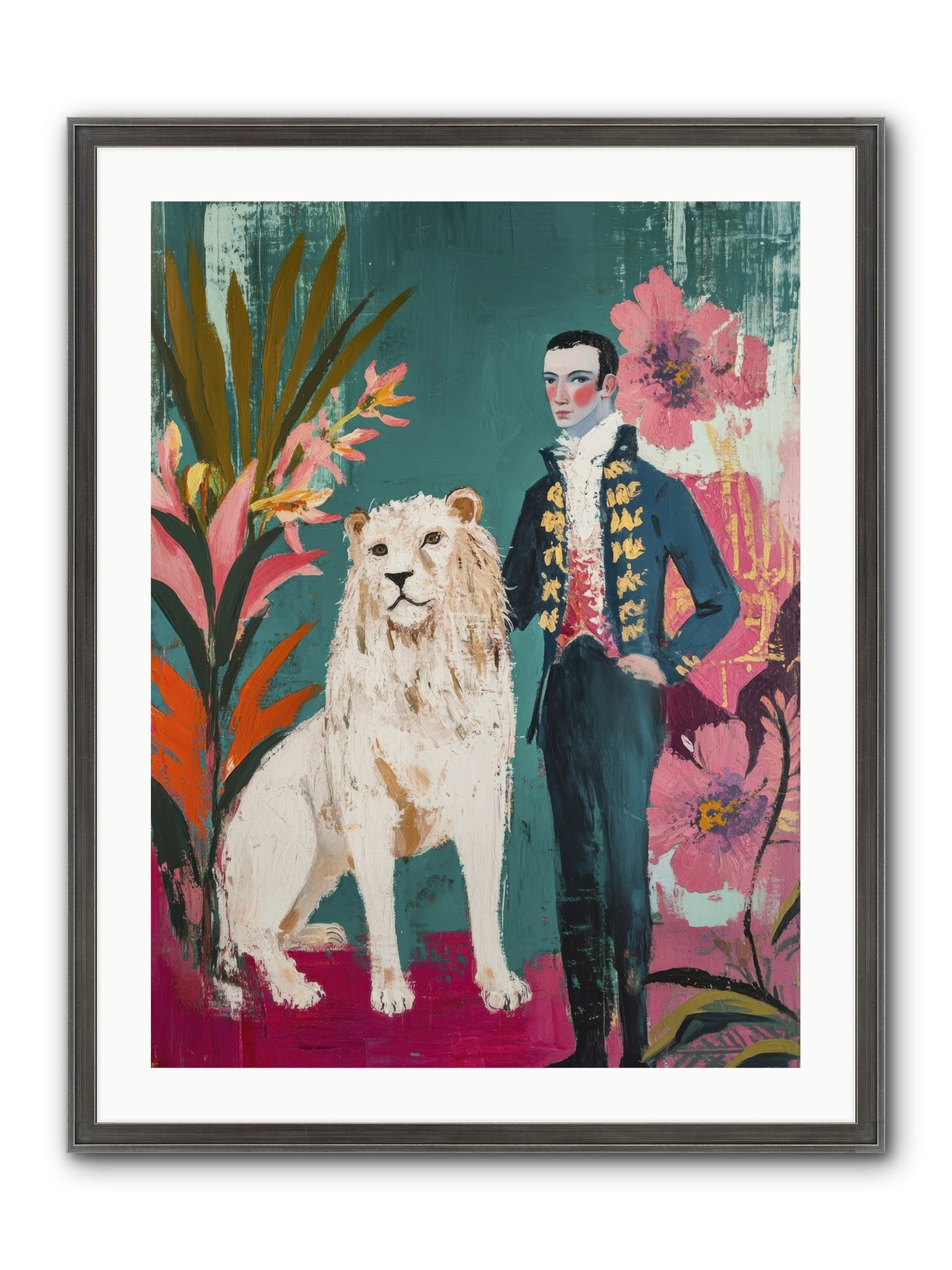 Crown & Mane Framed Print - Slimwoods Black/Silver 24x32
