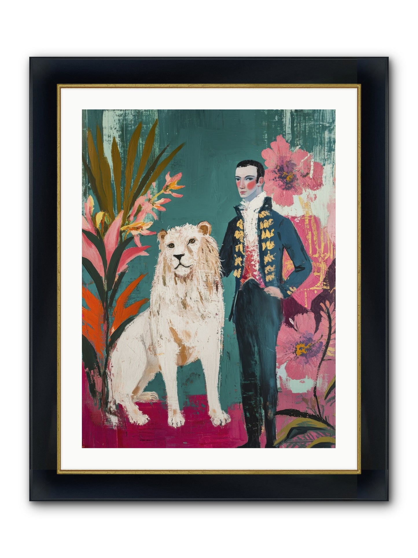 Crown & Mane Framed Print - Wide Black w/Gold 24x32