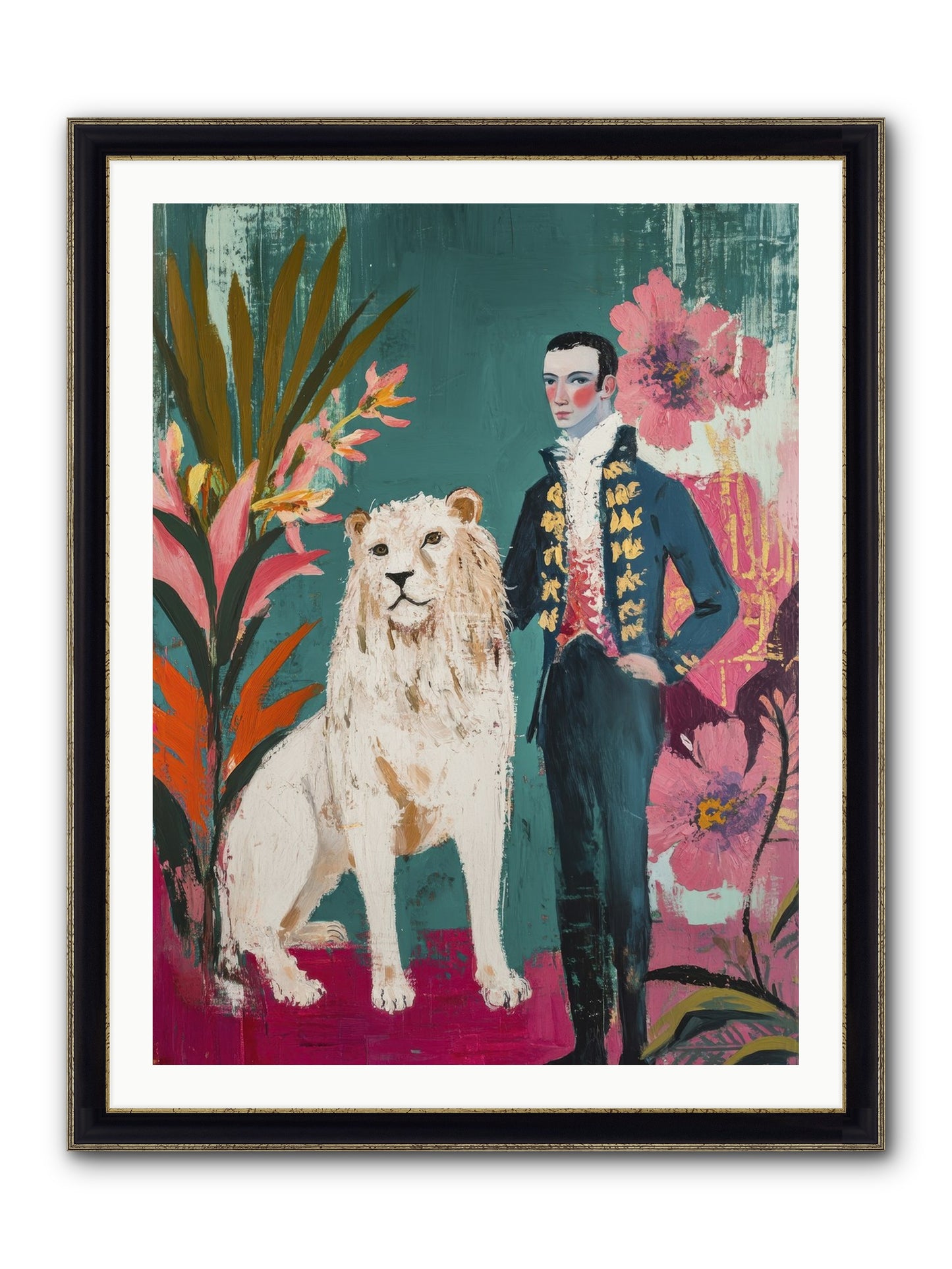 Crown & Mane Framed Print - Black & Gold 30x40