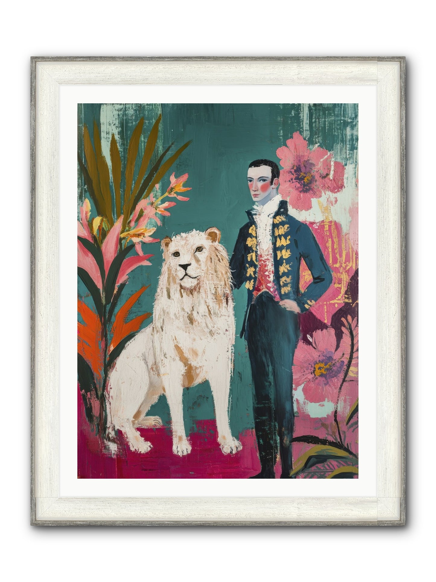 Crown & Mane Framed Print - Driftwood White 30x40