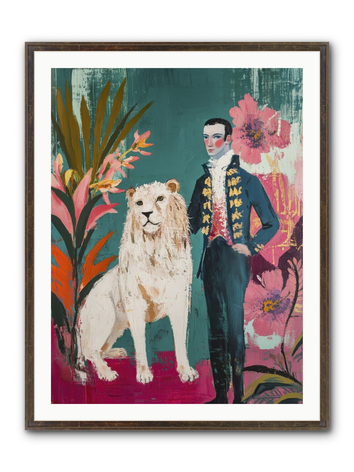 Crown & Mane Framed Print - Slimwoods Black/Gold 30x40