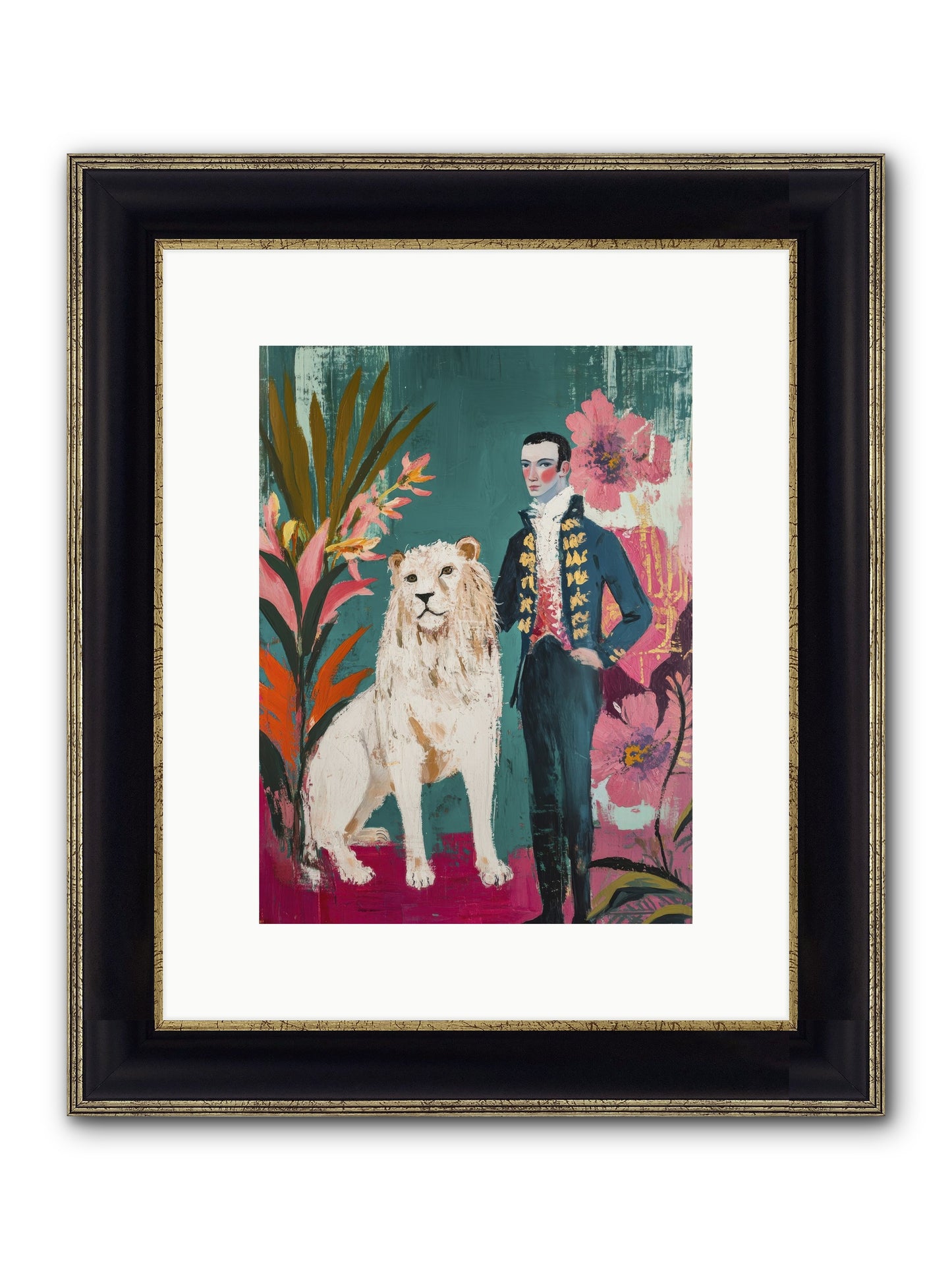 Crown & Mane Framed Print - Black & Gold 9x12