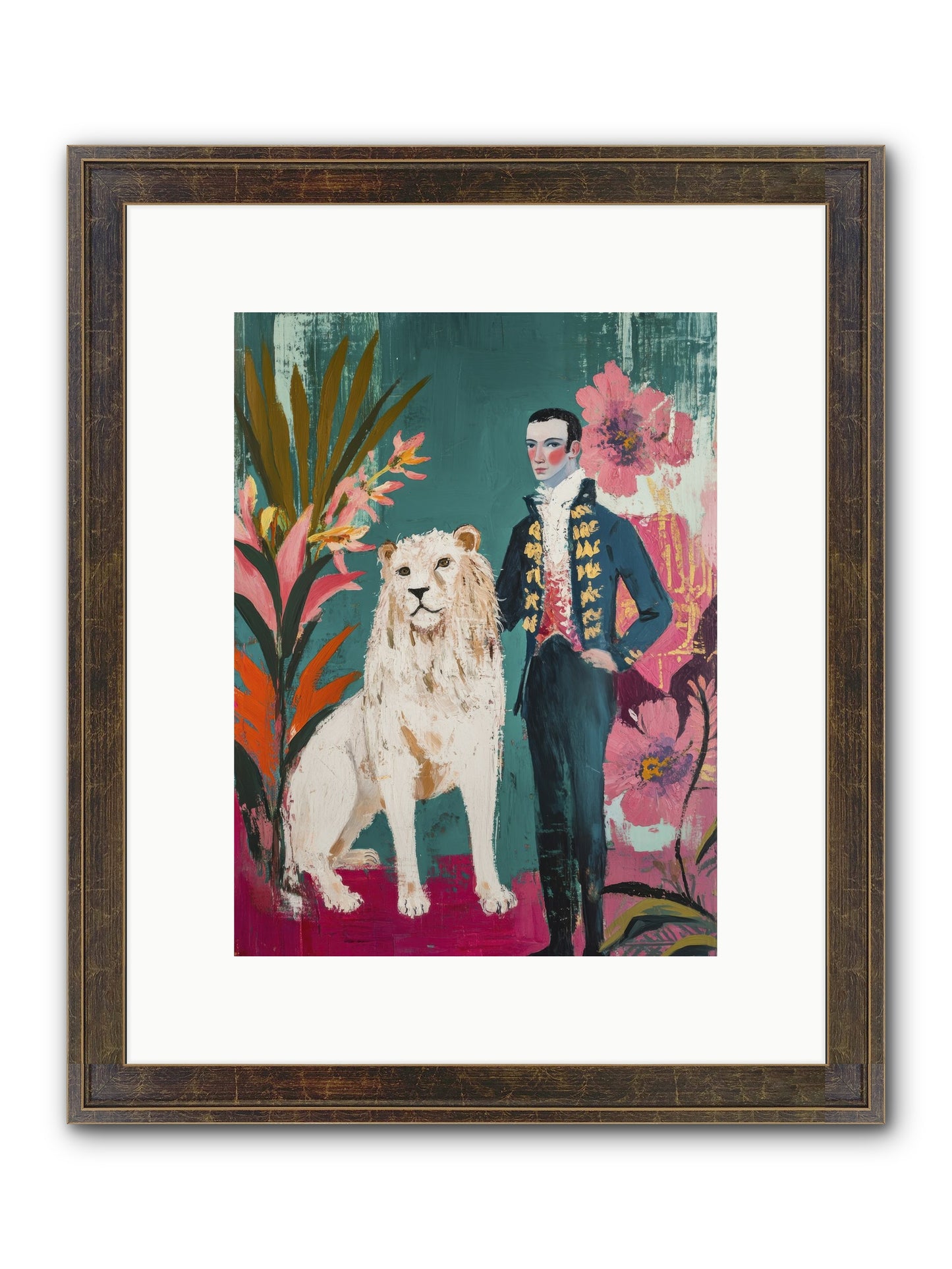 Crown & Mane Framed Print - Slimwoods Black/Gold 9x12