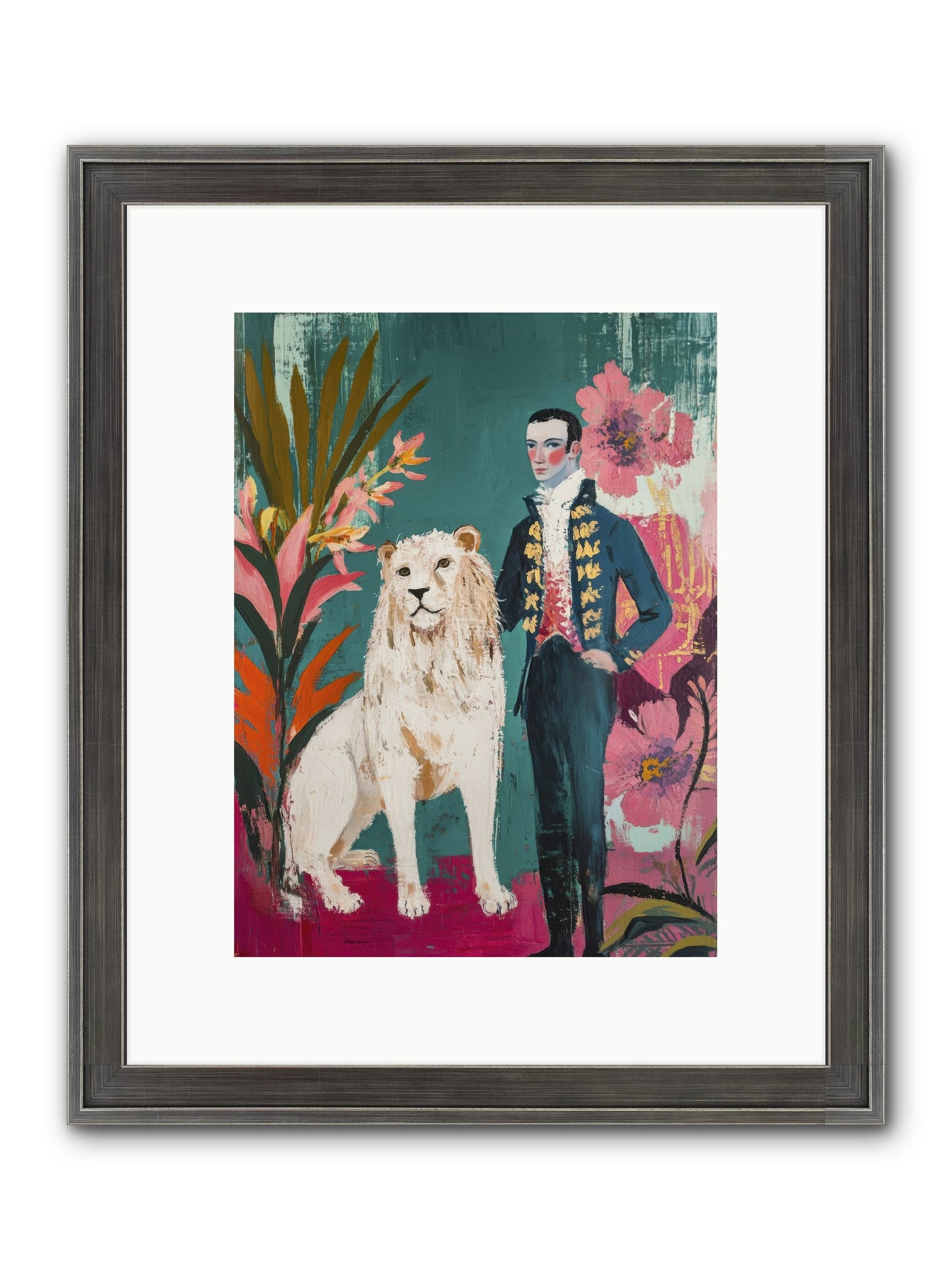Crown & Mane Framed Print - Slimwoods Black/Silver 9x12