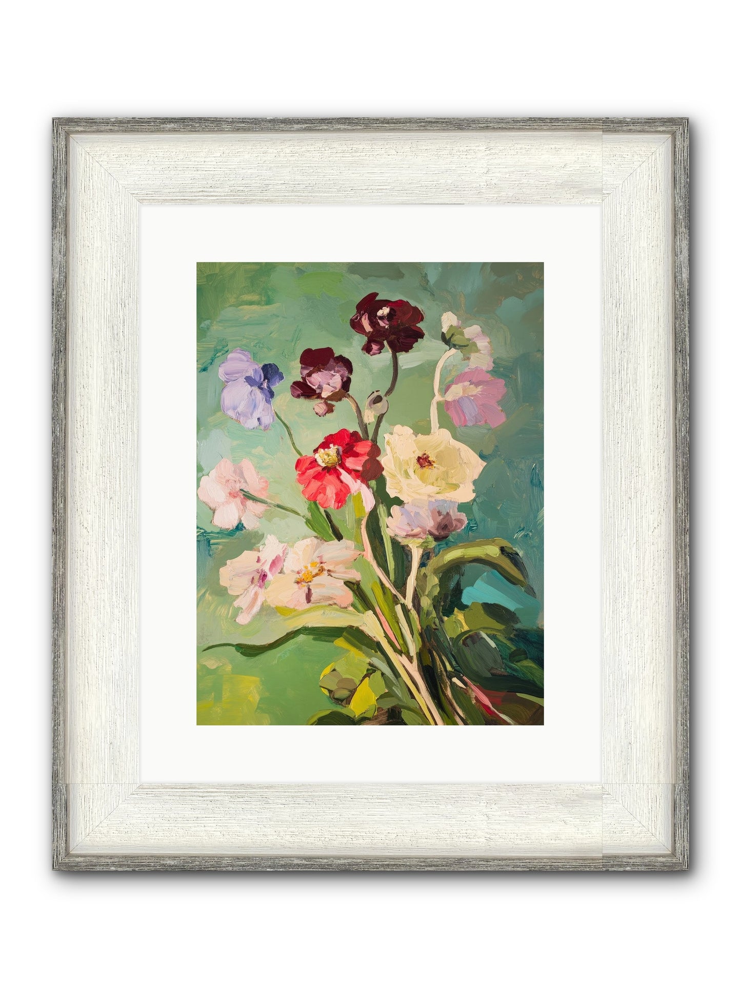 Crown Of Wildflowers Framed Print - Driftwood White 12x16