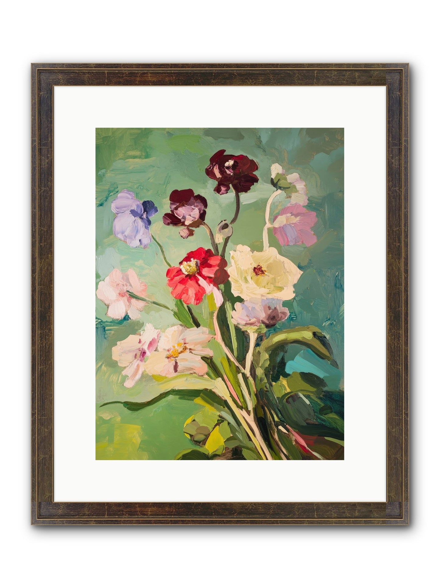 Crown Of Wildflowers Framed Print - Slimwoods Black/Gold 12x16