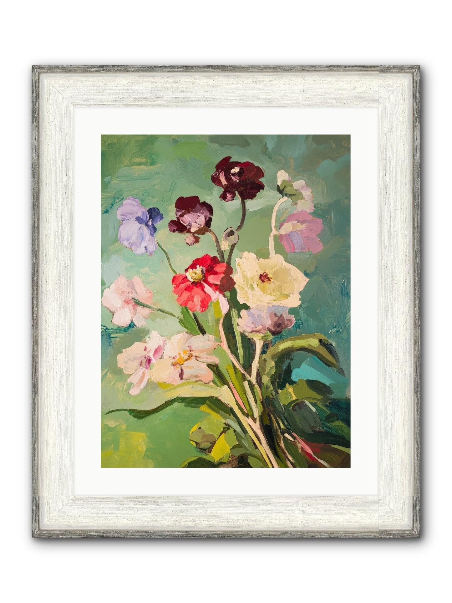 Crown Of Wildflowers Framed Print - Driftwood White 18x24