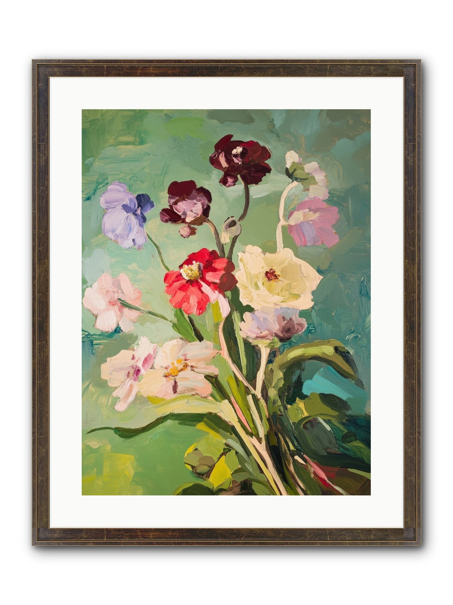 Crown Of Wildflowers Framed Print - Slimwoods Black/Gold 18x24