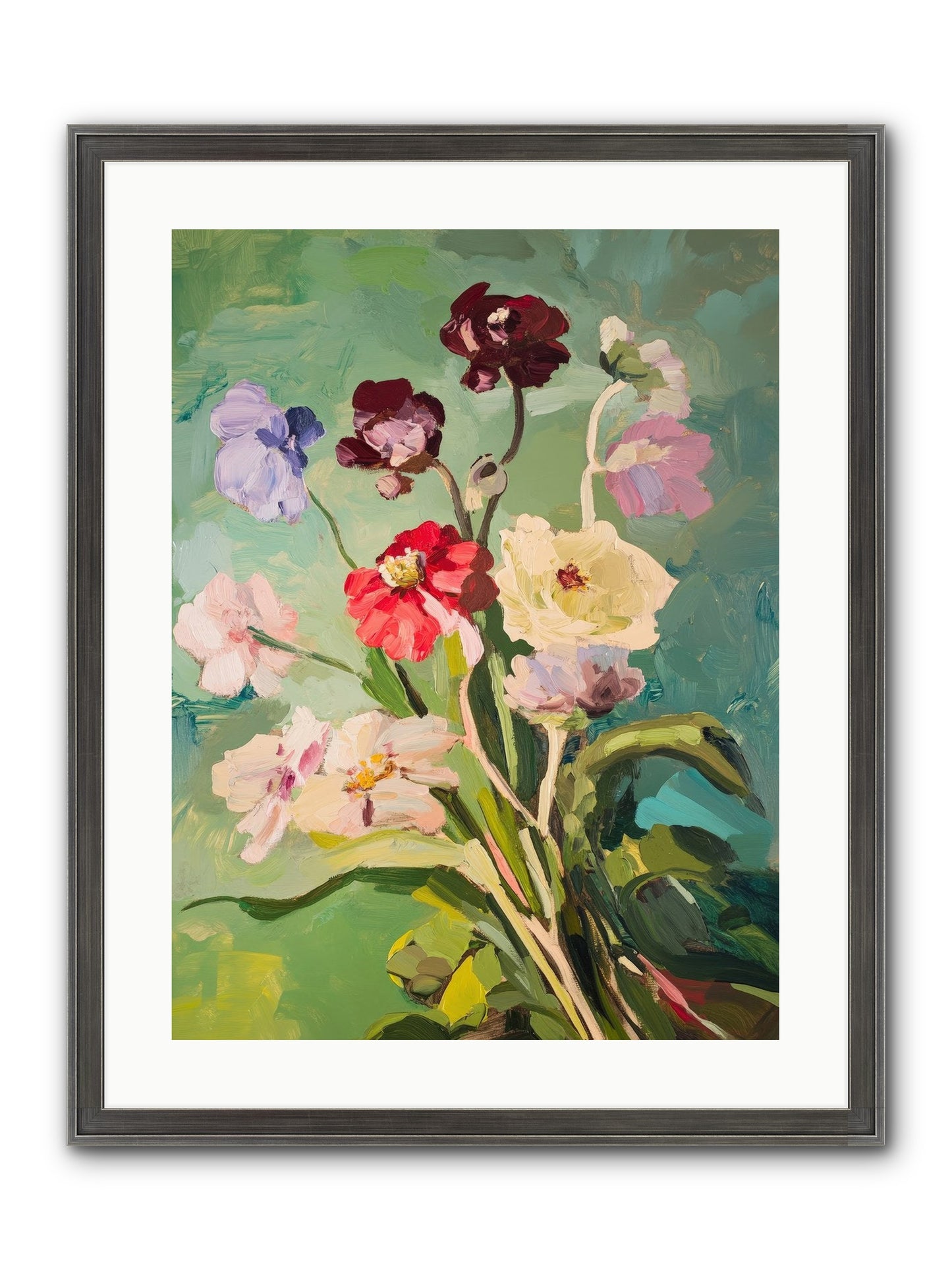 Crown Of Wildflowers Framed Print - Slimwoods Black/Silver 18x24
