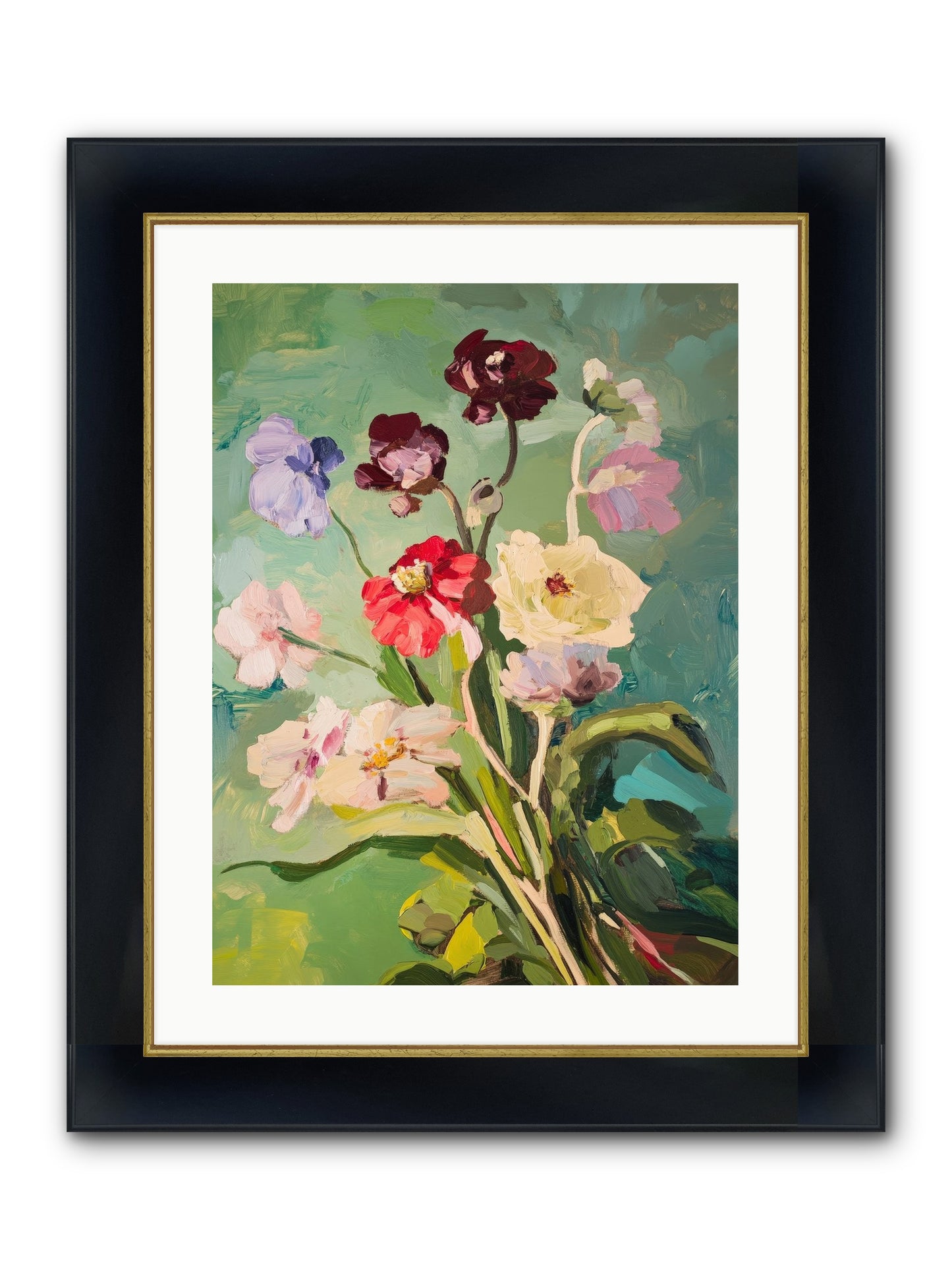 Crown Of Wildflowers Framed Print - Wide Black w/Gold 18x24