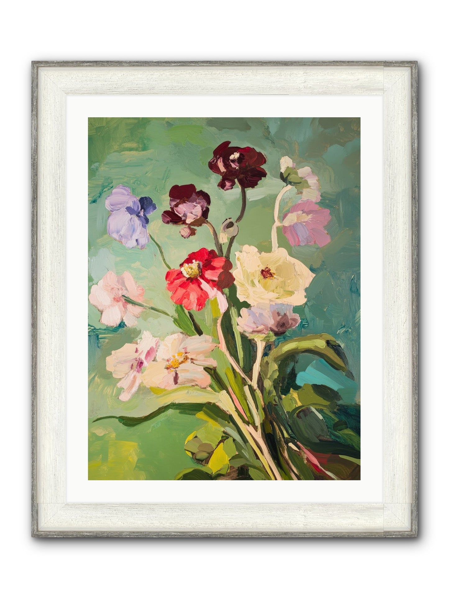 Crown Of Wildflowers Framed Print - Driftwood White 24x32