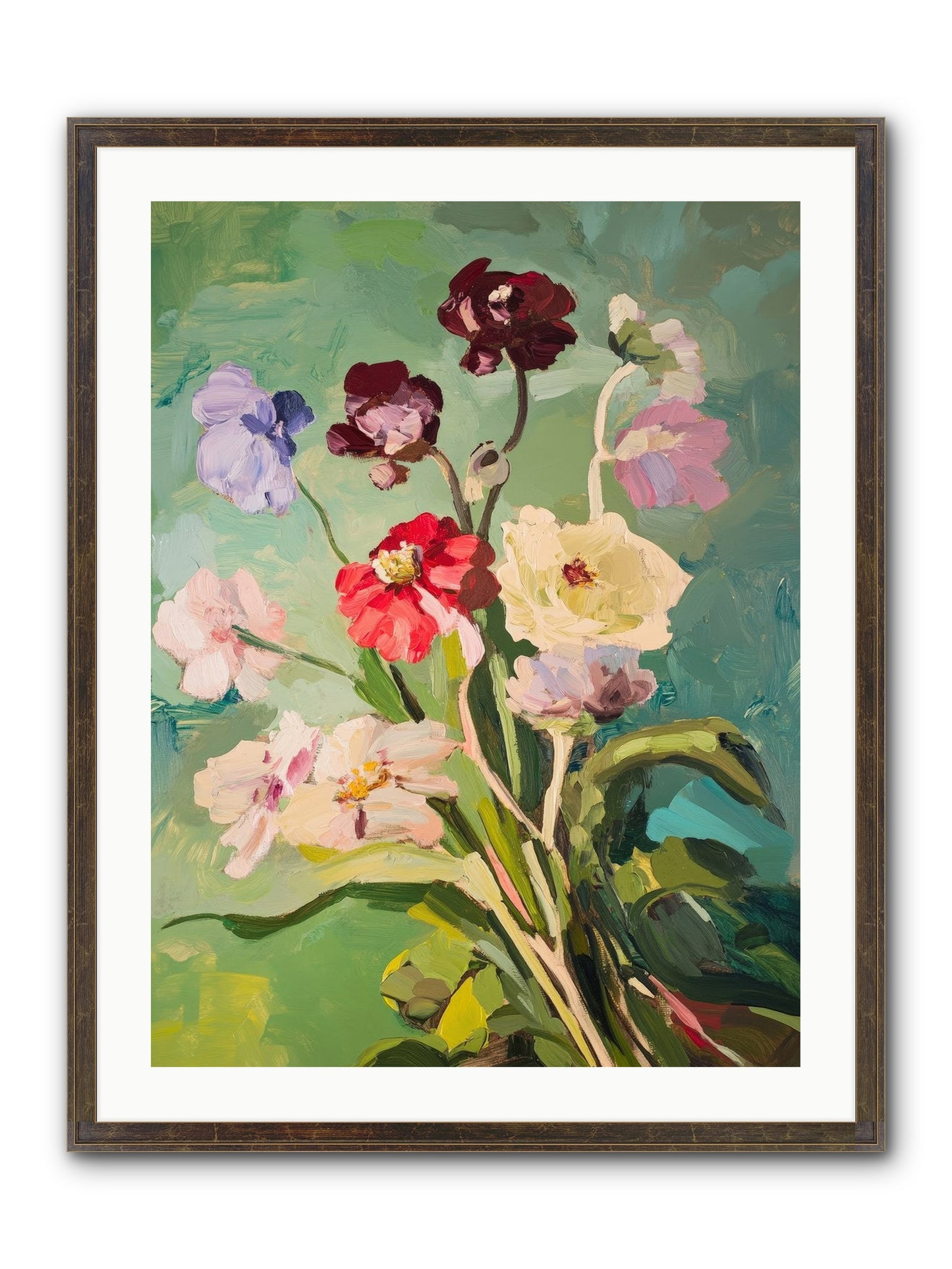 Crown Of Wildflowers Framed Print - Slimwoods Black/Gold 24x32