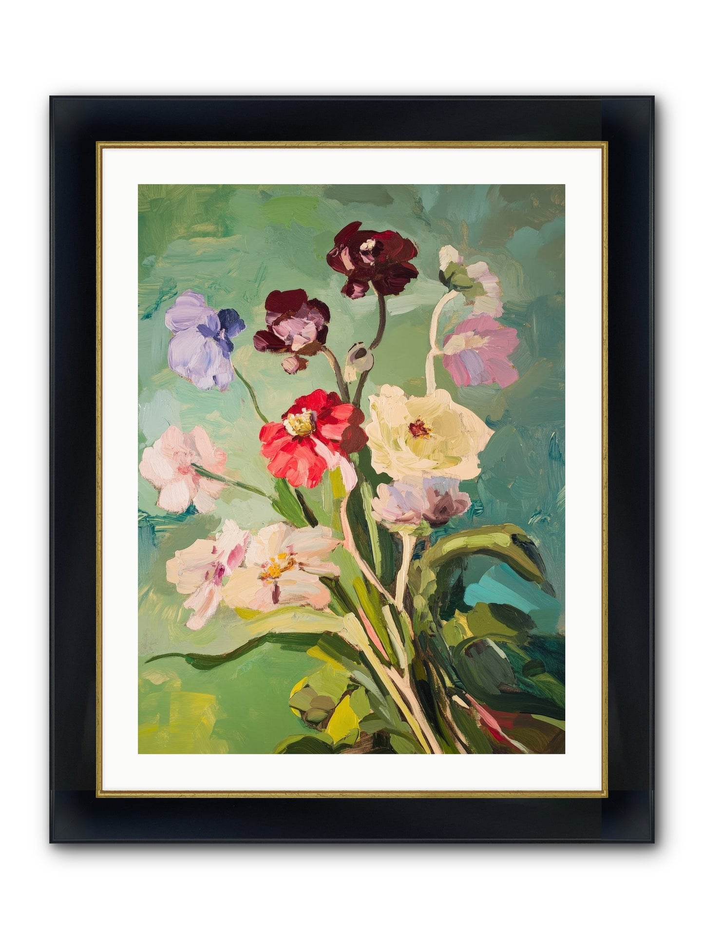 Crown Of Wildflowers Framed Print - Wide Black w/Gold 24x32