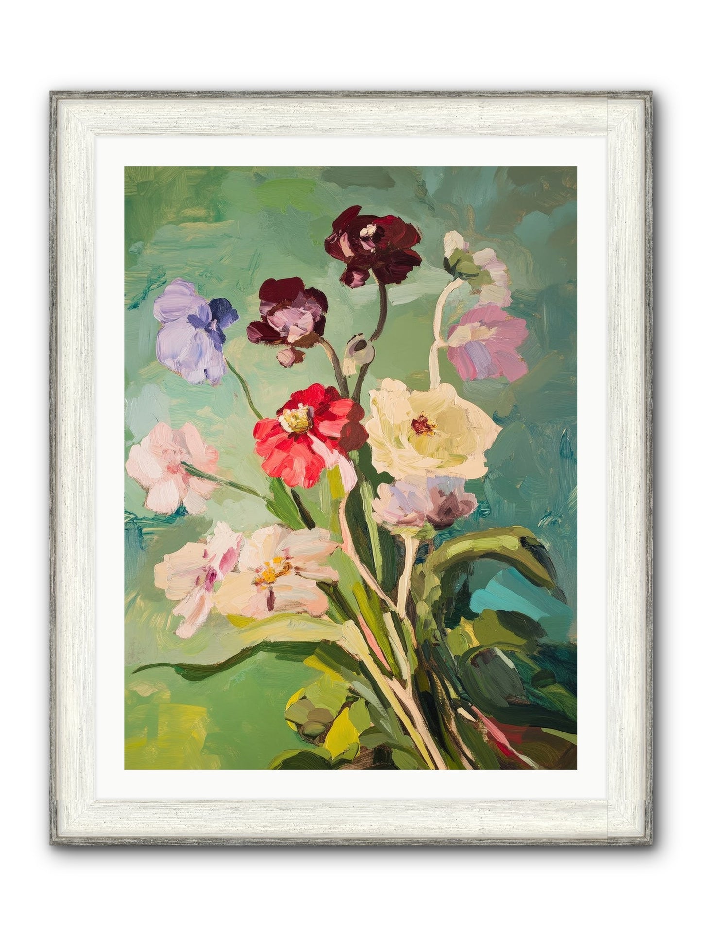 Crown Of Wildflowers Framed Print - Driftwood White 30x40