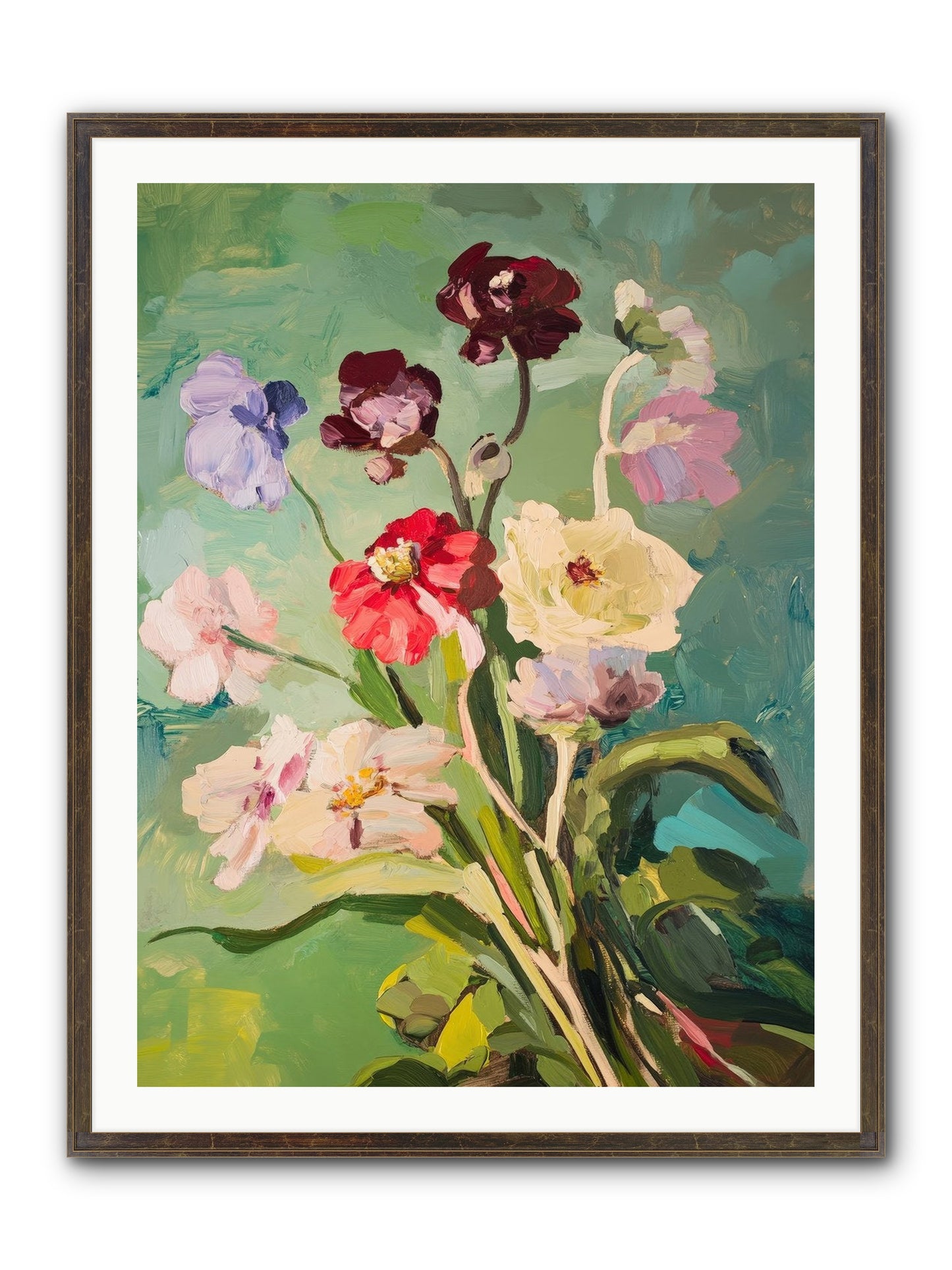 Crown Of Wildflowers Framed Print - Slimwoods Black/Gold 30x40