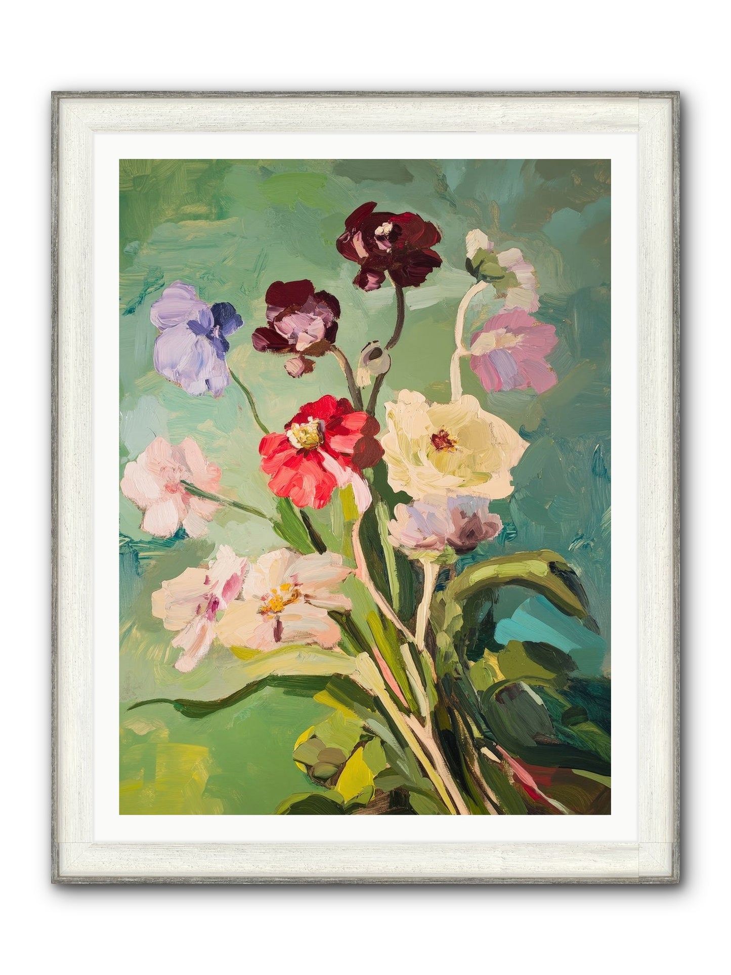 Crown Of Wildflowers Framed Print - Driftwood White 36x48