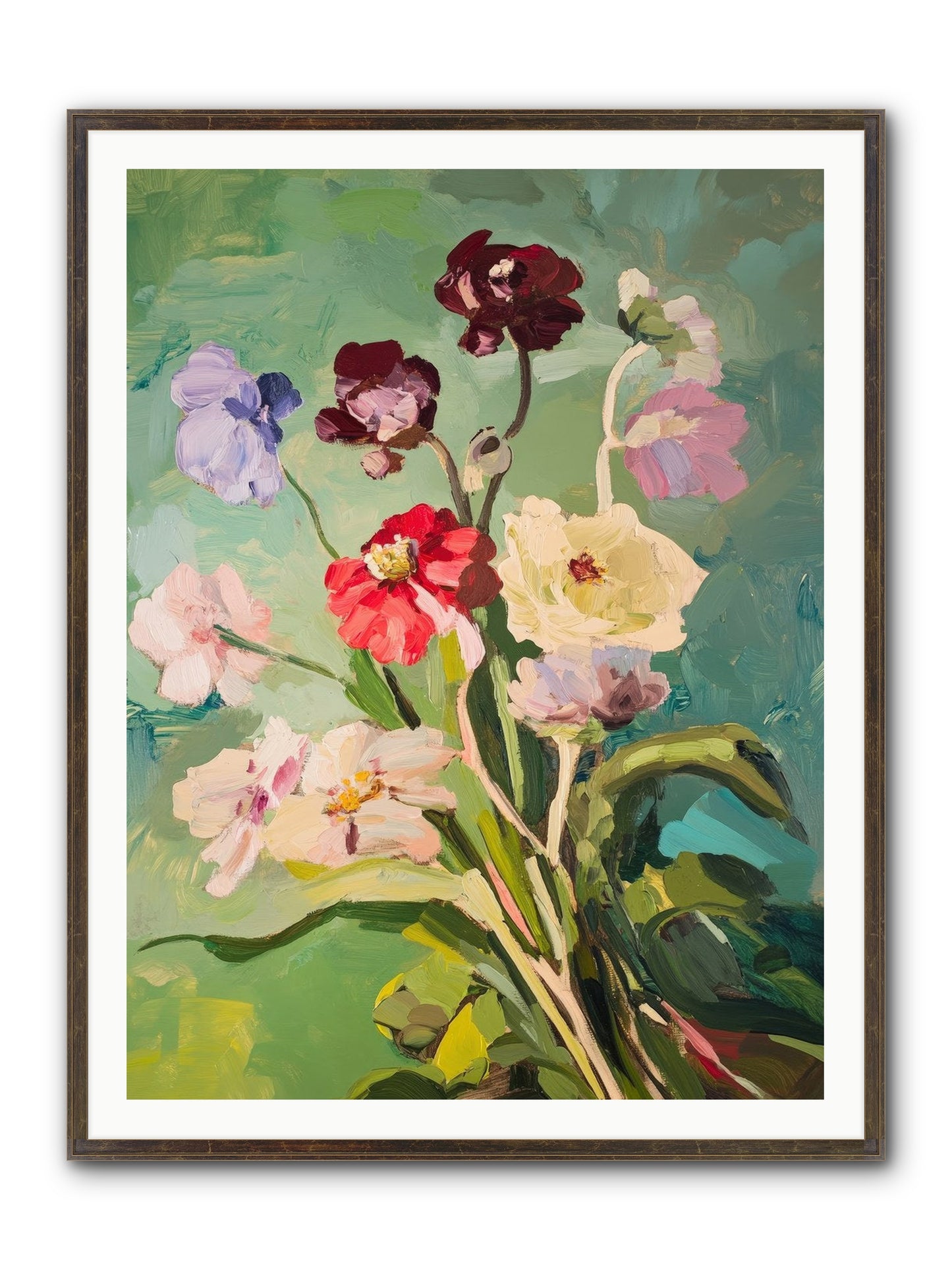 Crown Of Wildflowers Framed Print - Slimwoods Black/Gold 36x48