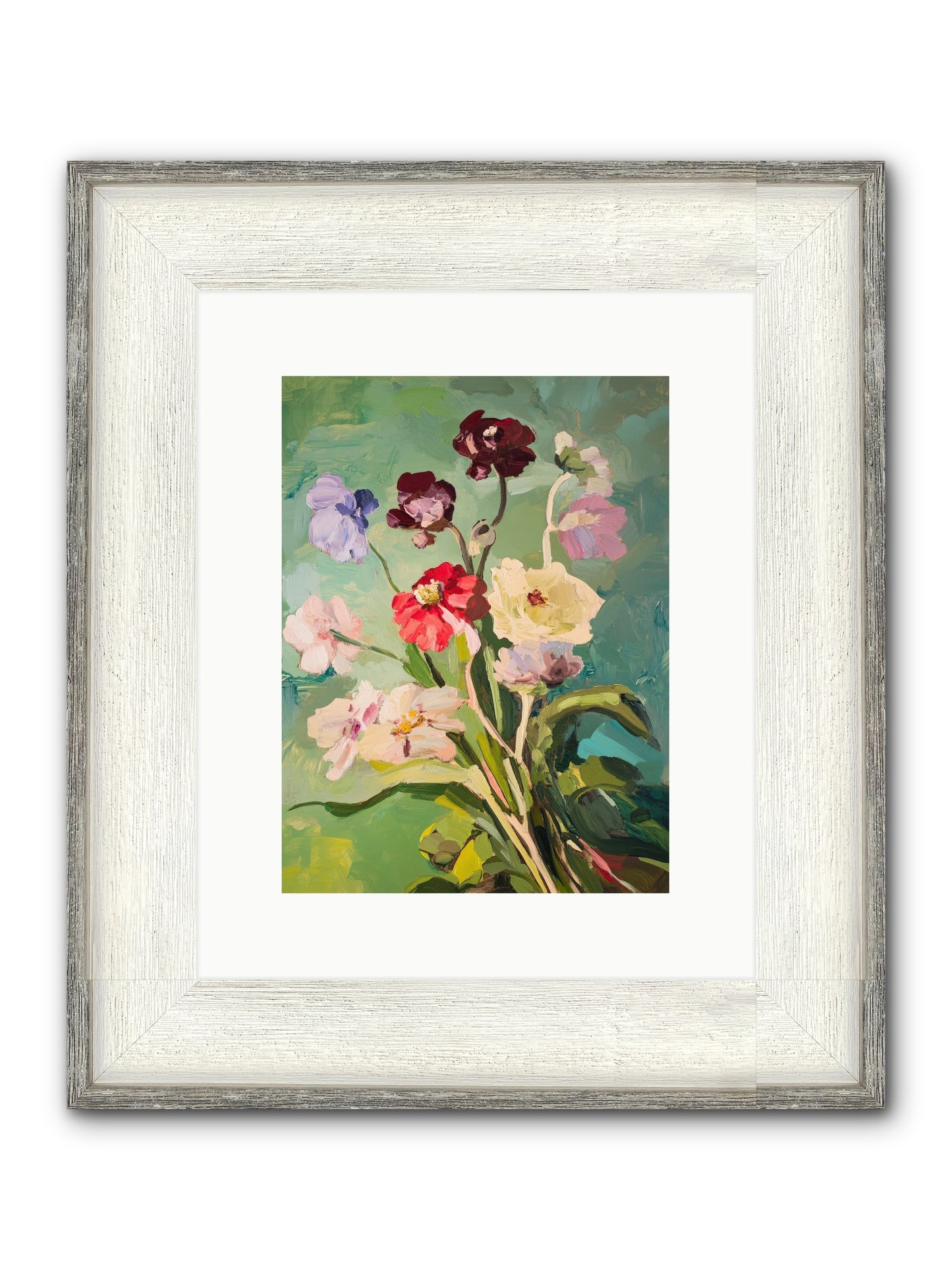 Crown Of Wildflowers Framed Print - Driftwood White 9x12