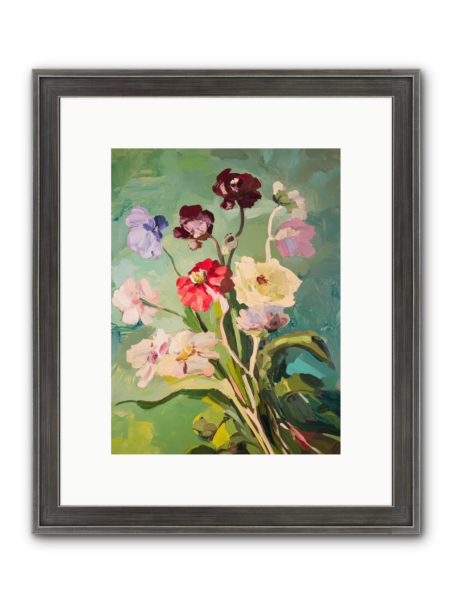 Crown Of Wildflowers Framed Print - Slimwoods Black/Silver 9x12