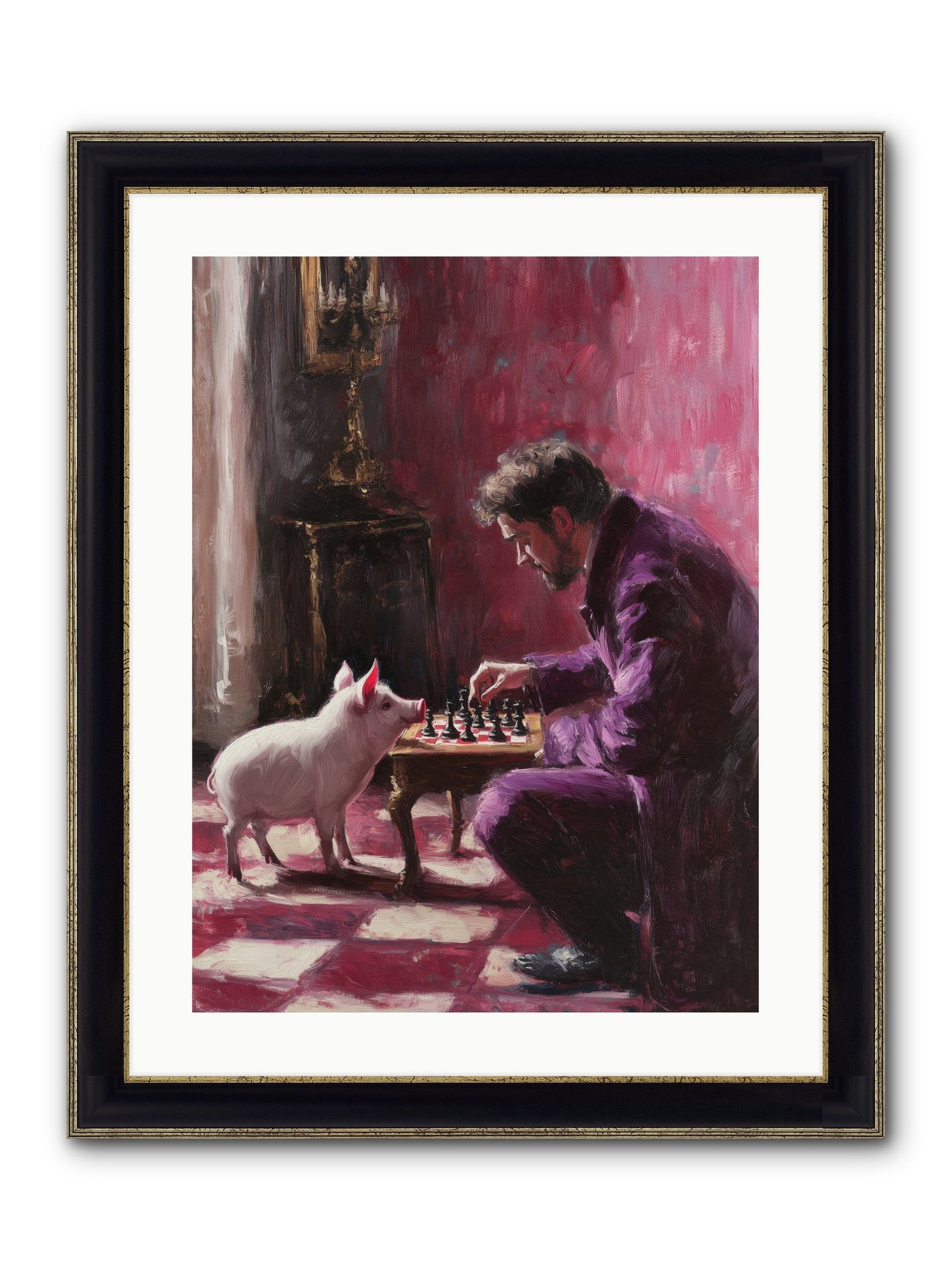 Crown Prince Of Truffles Framed Print - Black & Gold 18x24