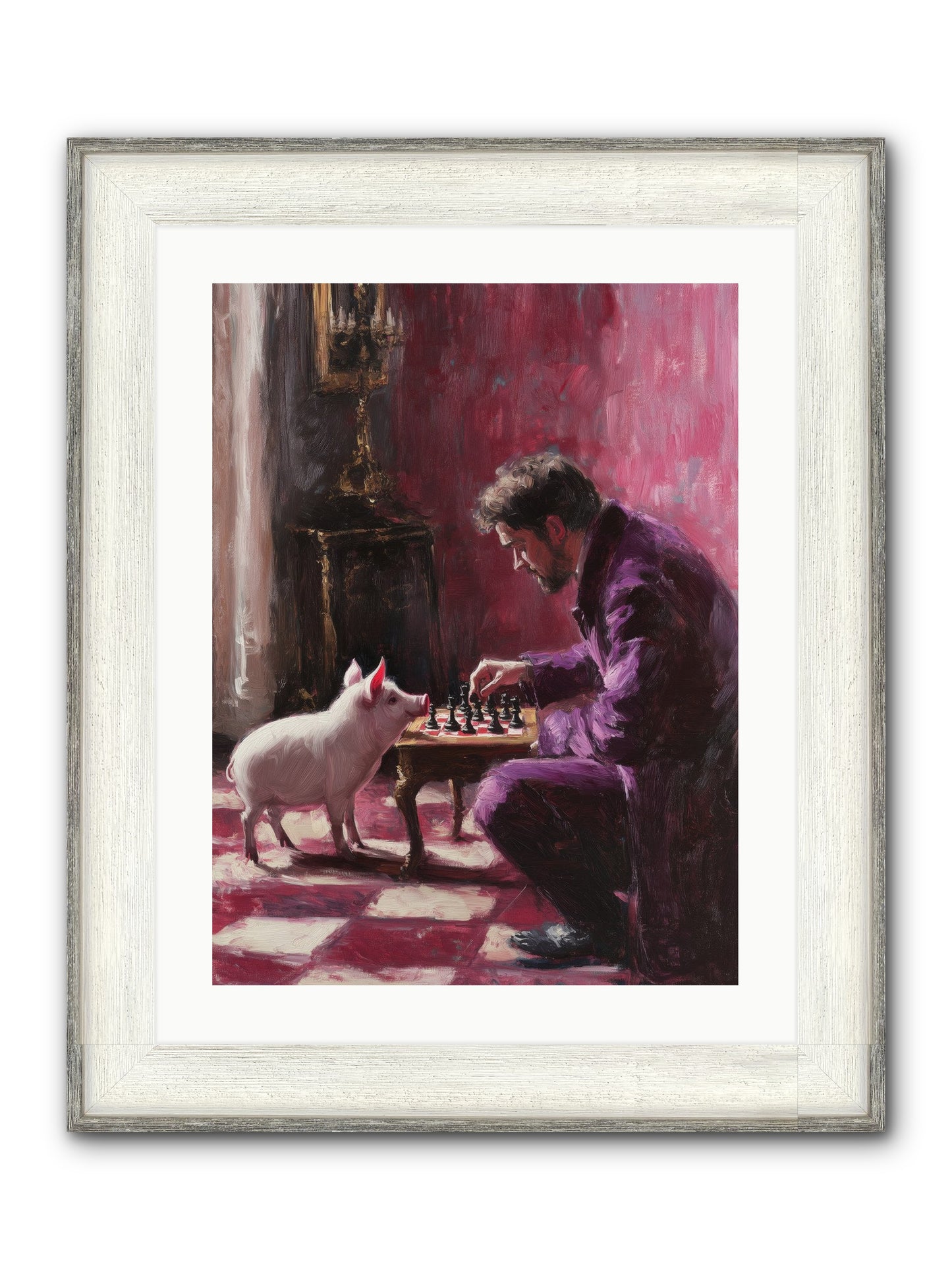 Crown Prince Of Truffles Framed Print - Driftwood White 18x24