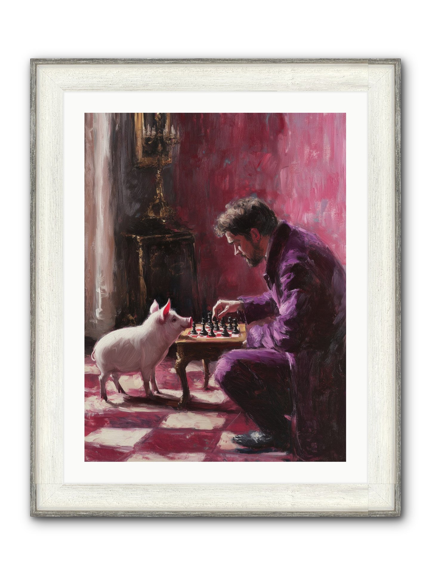 Crown Prince Of Truffles Framed Print - Driftwood White 24x32