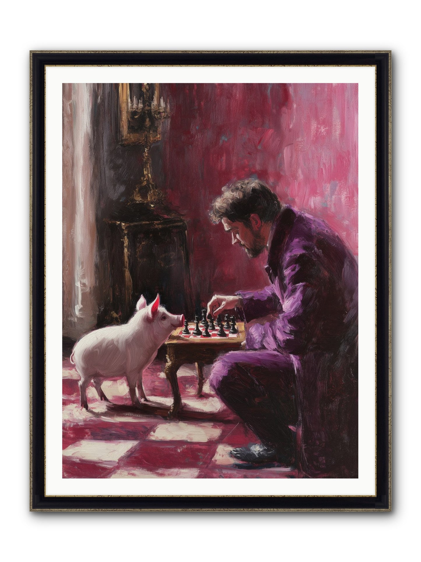Crown Prince Of Truffles Framed Print - Black & Gold 36x48