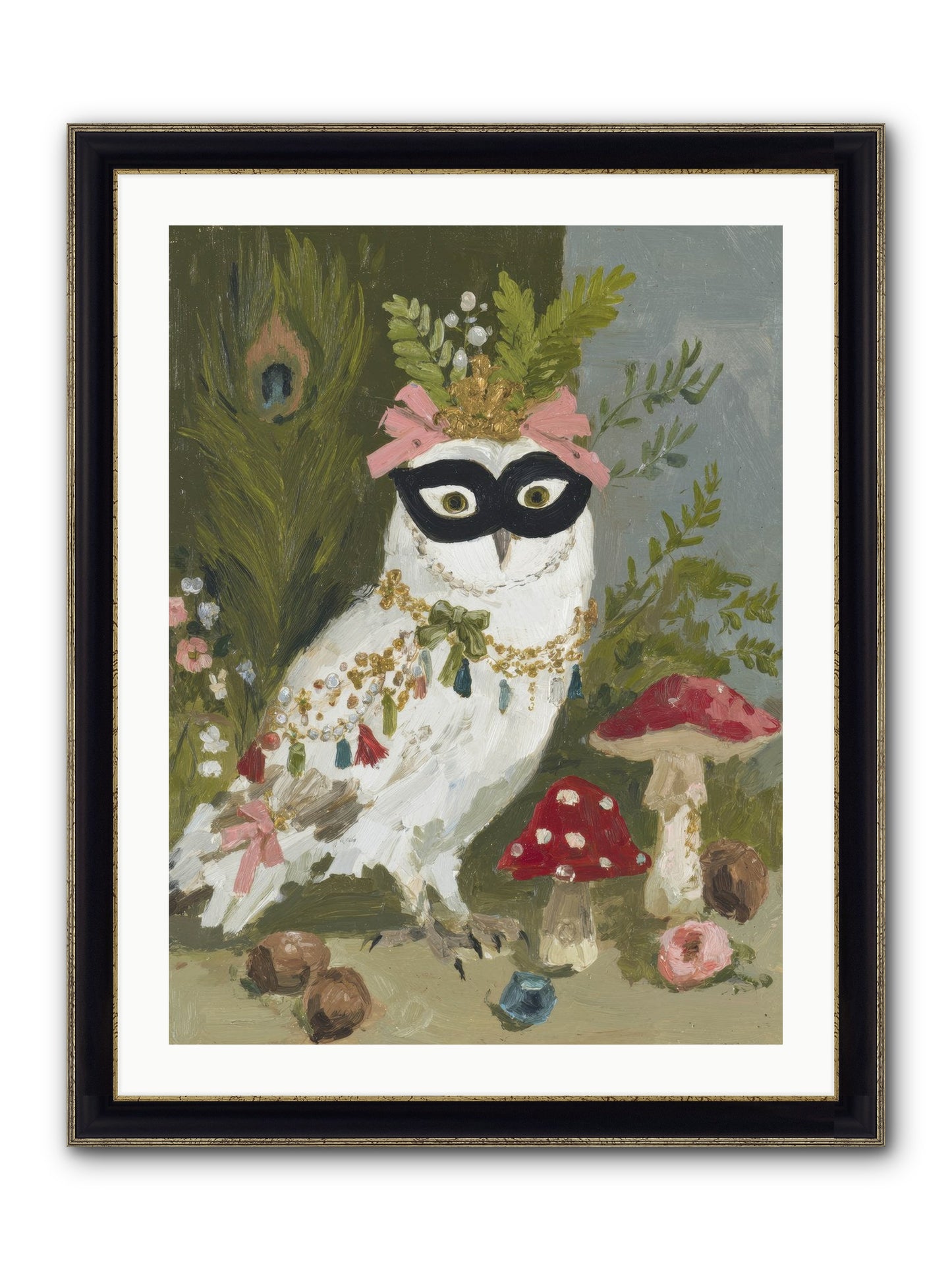 Crowned In Bliss Framed Print - Black & Gold 24x32