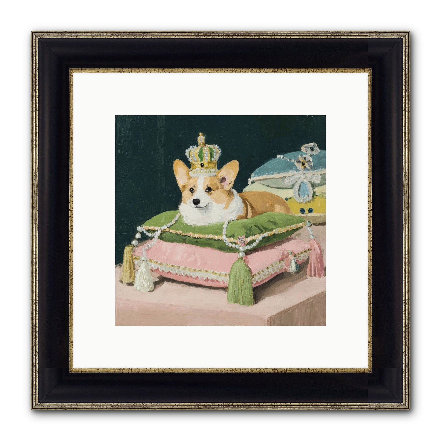 Crowned Radiance Framed Print - Black & Gold 10x10