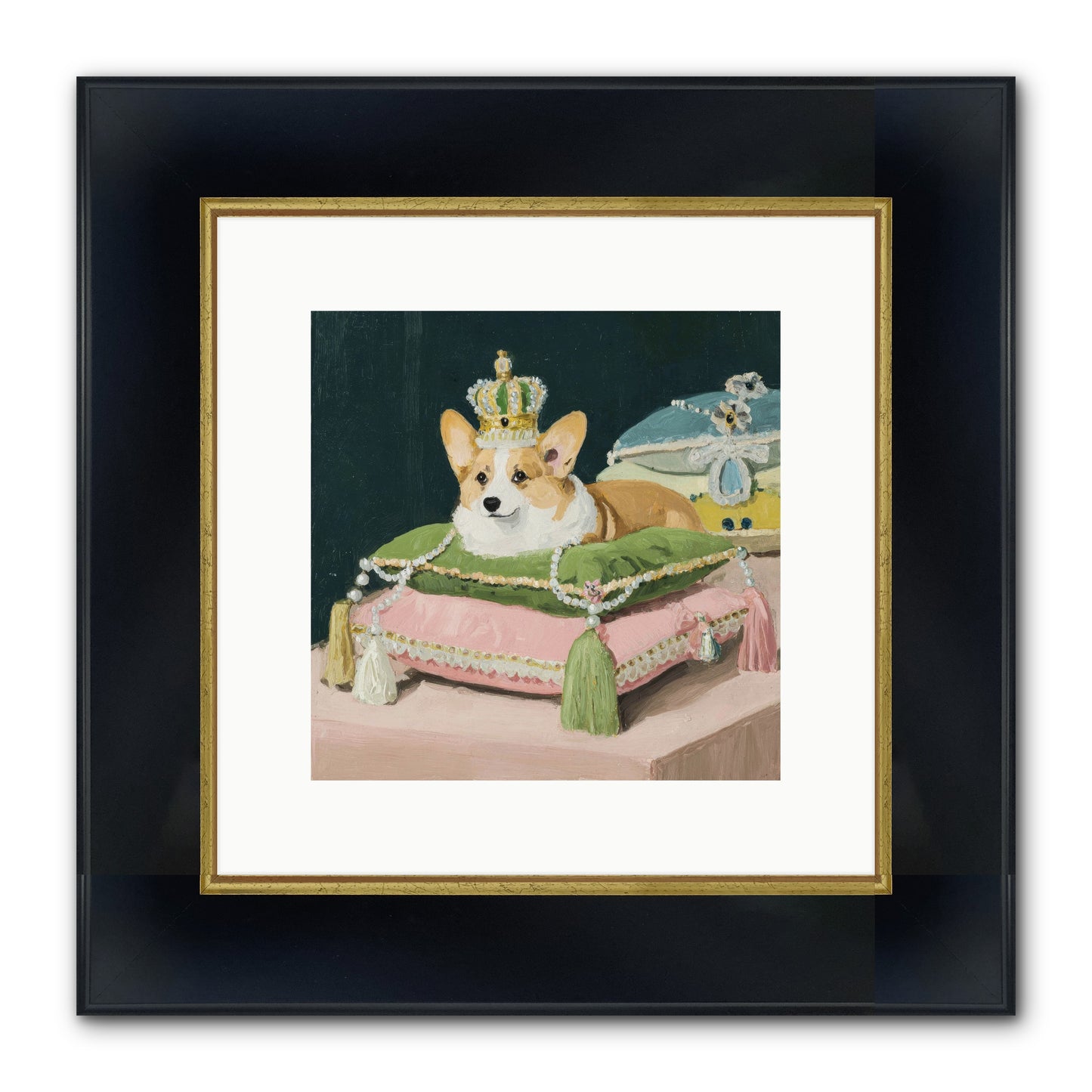 Crowned Radiance Framed Print - Wide Black w/Gold 10x10