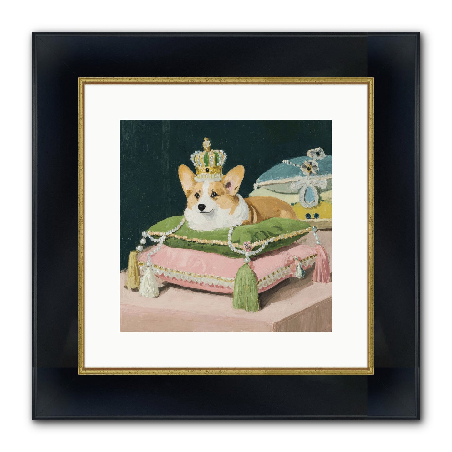 Crowned Radiance Framed Print - Wide Black w/Gold 12x12