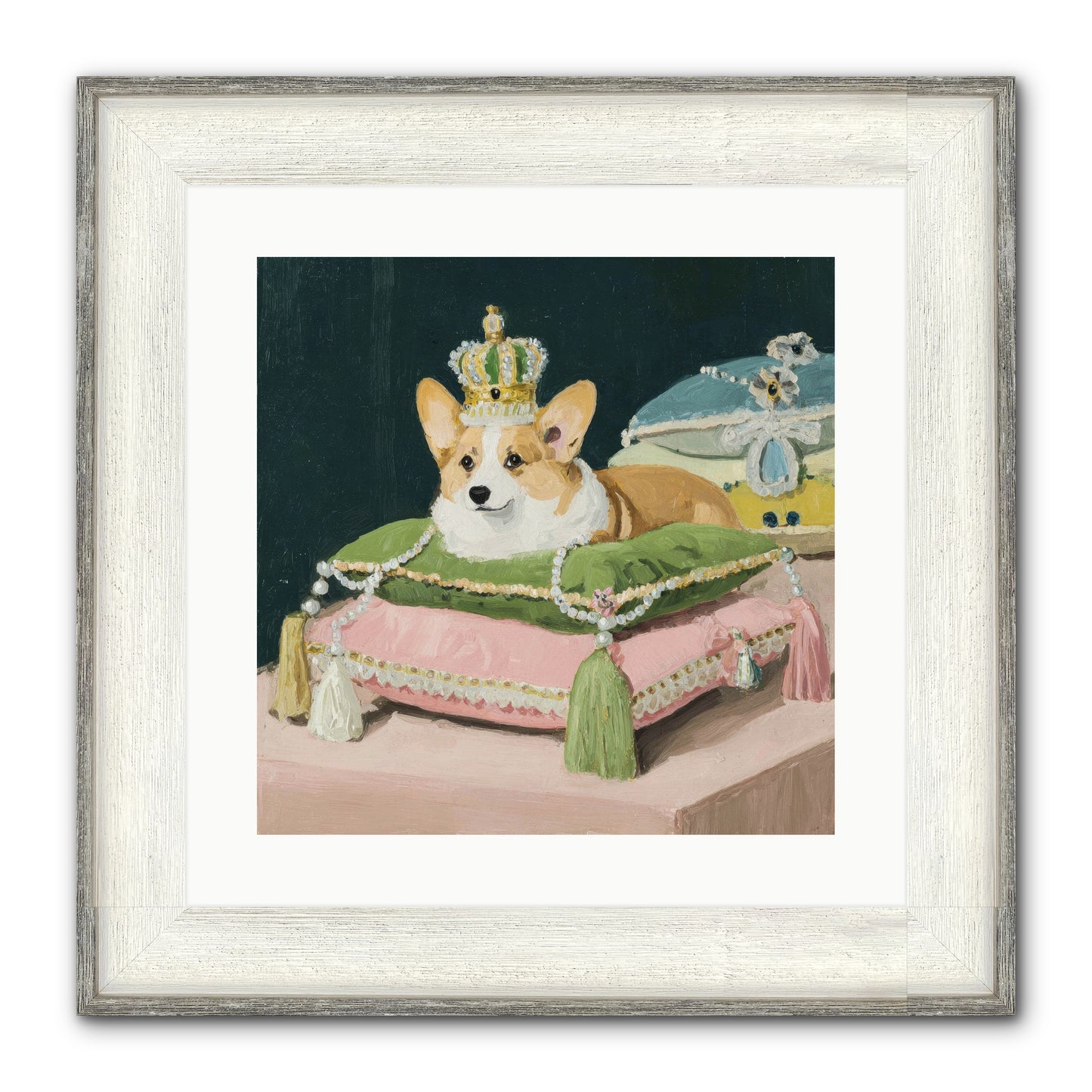 Crowned Radiance Framed Print - Driftwood White 16x16