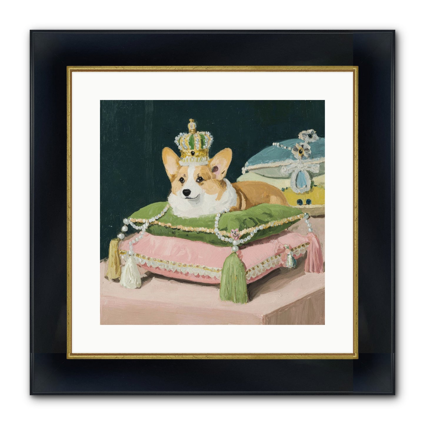 Crowned Radiance Framed Print - Wide Black w/Gold 16x16