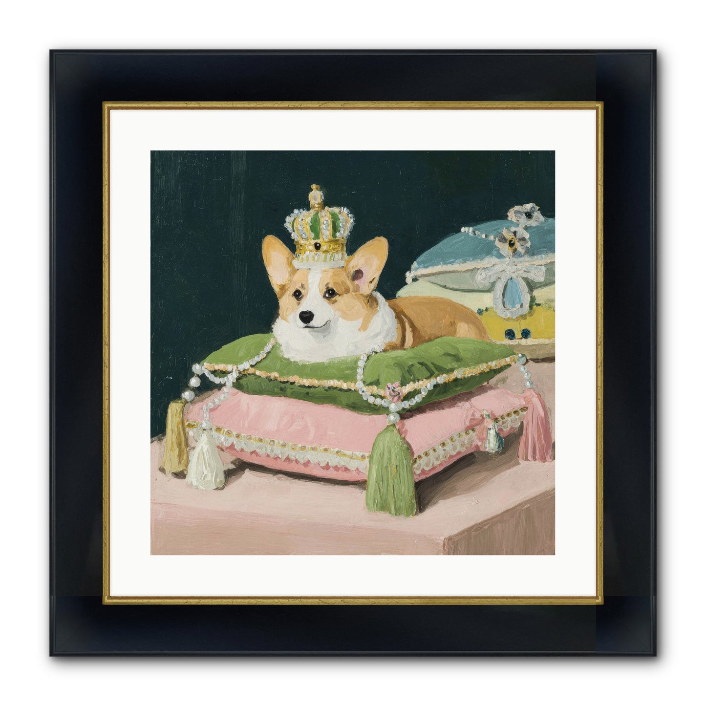 Crowned Radiance Framed Print - Wide Black w/Gold 20x20