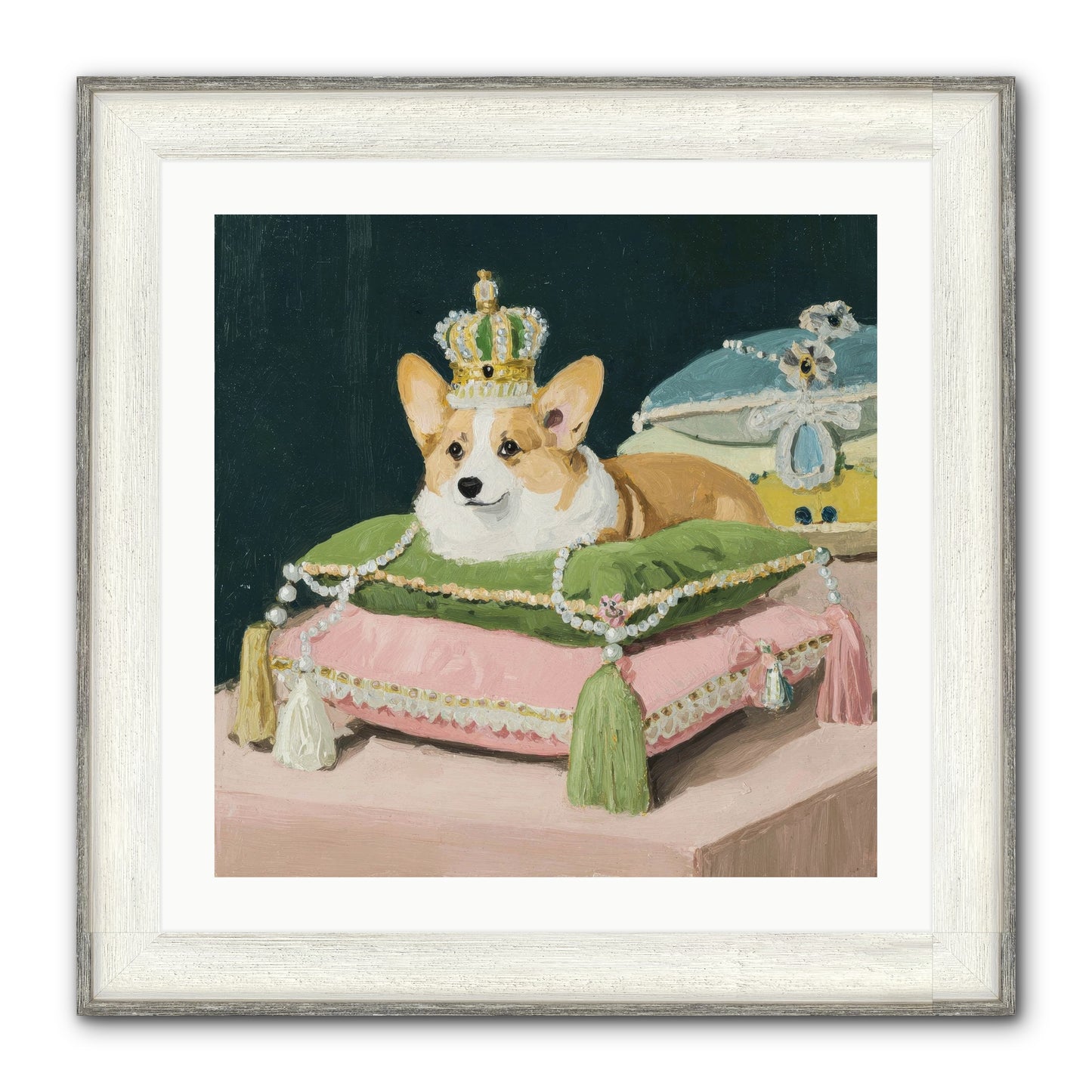 Crowned Radiance Framed Print - Driftwood White 24x24