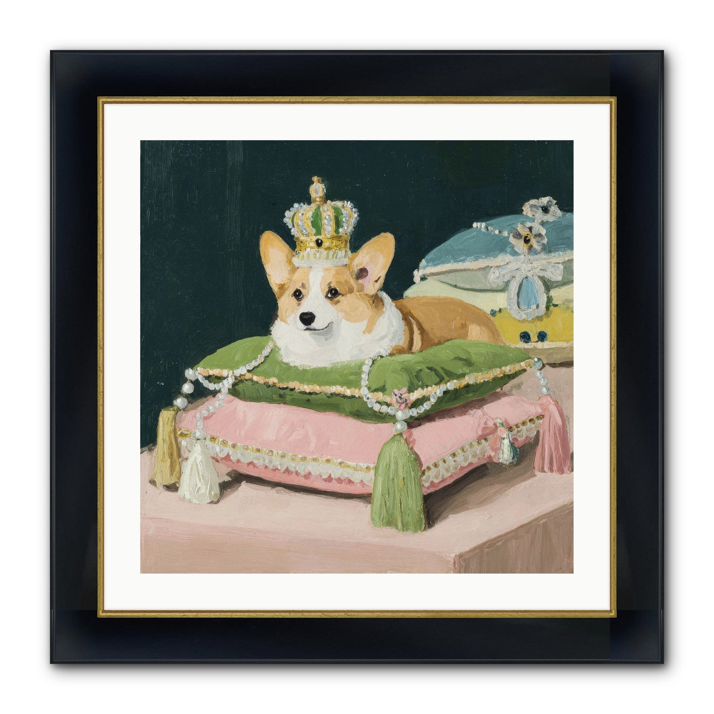 Crowned Radiance Framed Print - Wide Black w/Gold 24x24