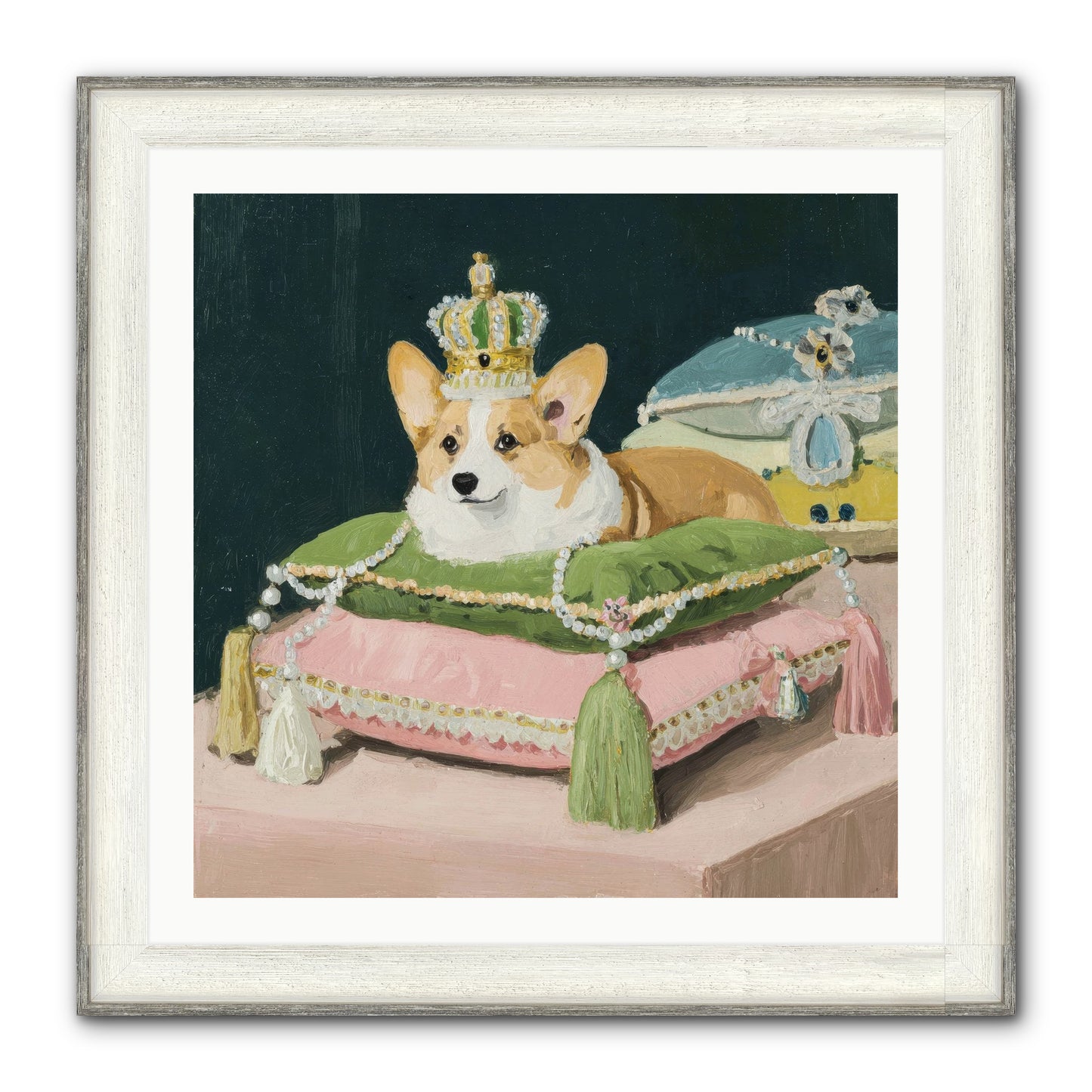 Crowned Radiance Framed Print - Driftwood White 30x30