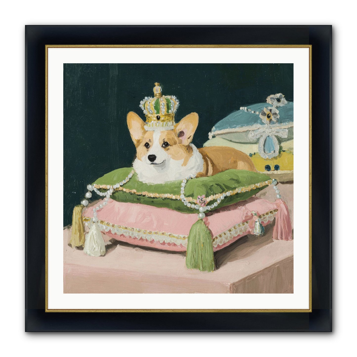 Crowned Radiance Framed Print - Wide Black w/Gold 30x30