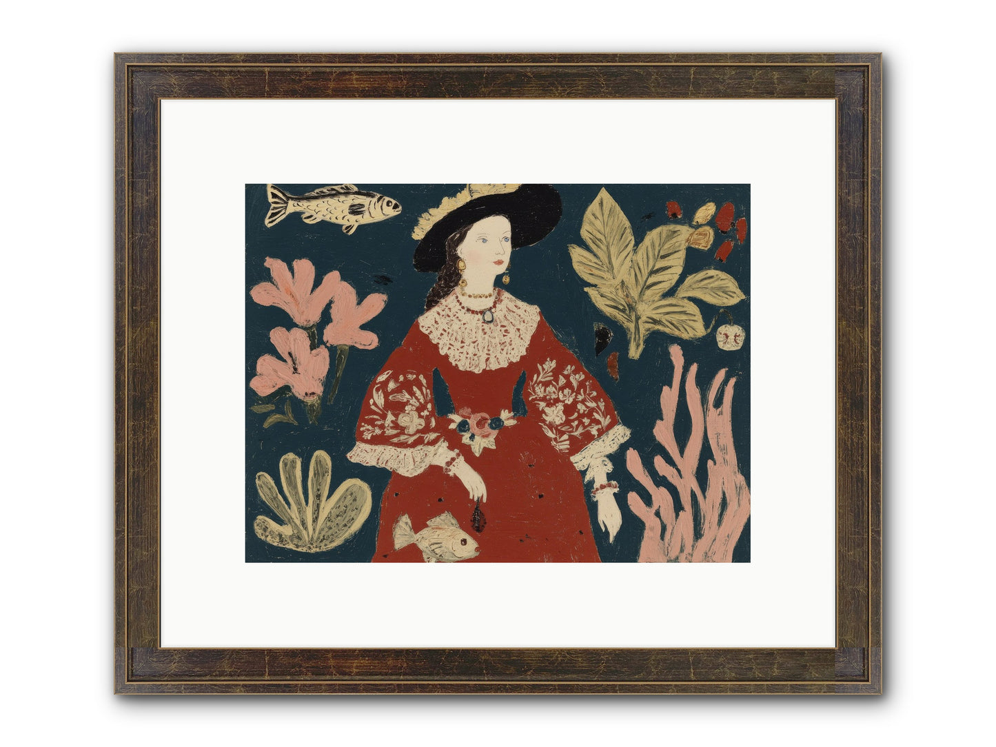 Crowns Were Optional Framed Print - Slimwoods Black/Gold 12x9