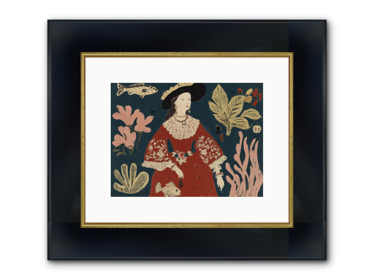 Crowns Were Optional Framed Print - Wide Black w/Gold 12x9