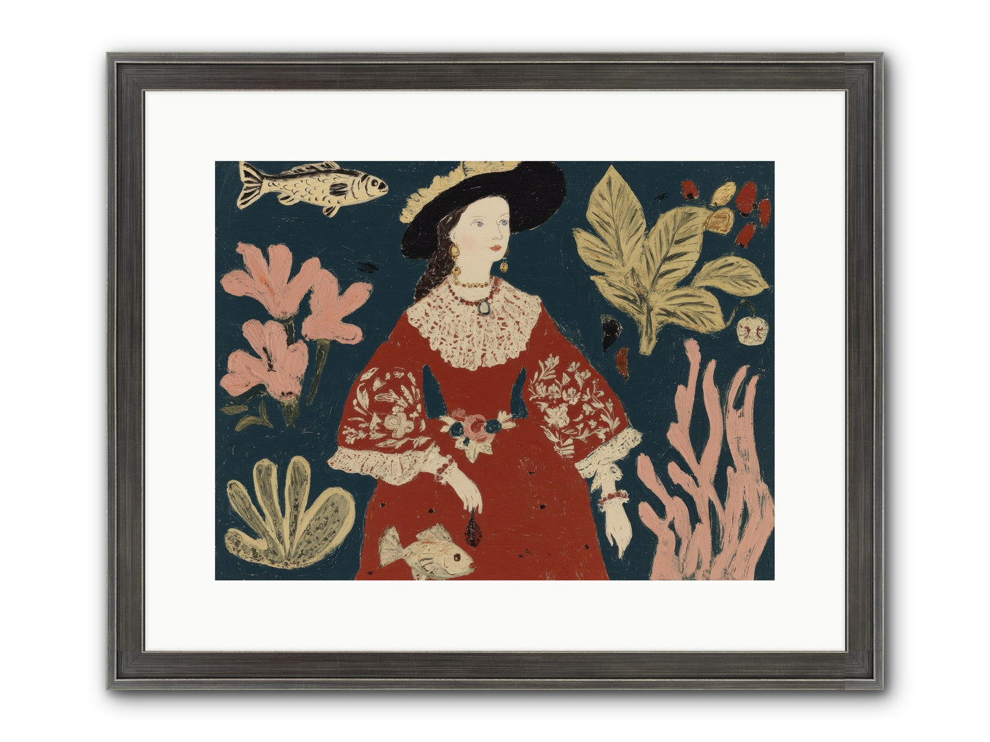 Crowns Were Optional Framed Print - Slimwoods Black/Silver 16x12