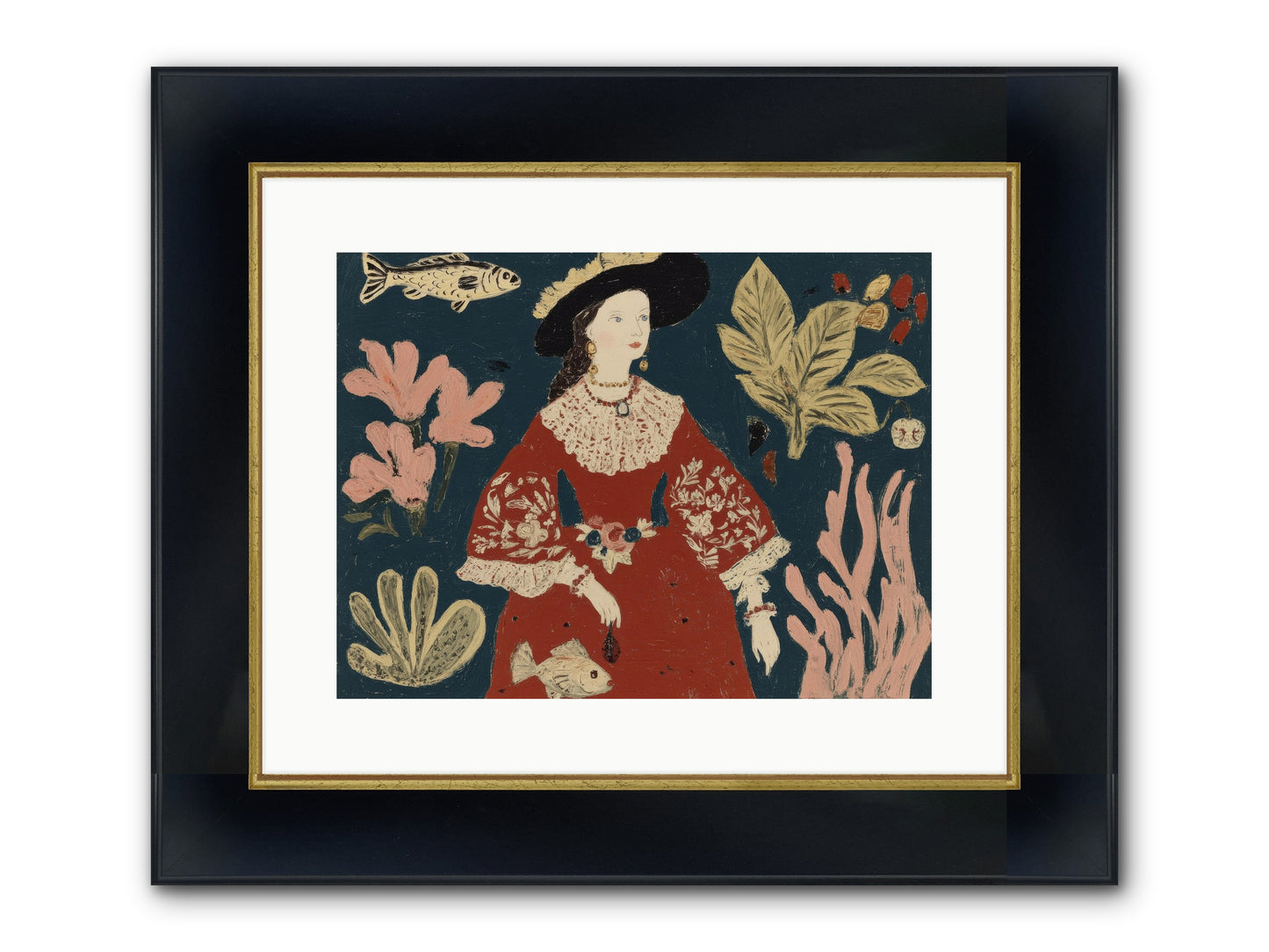 Crowns Were Optional Framed Print - Wide Black w/Gold 16x12