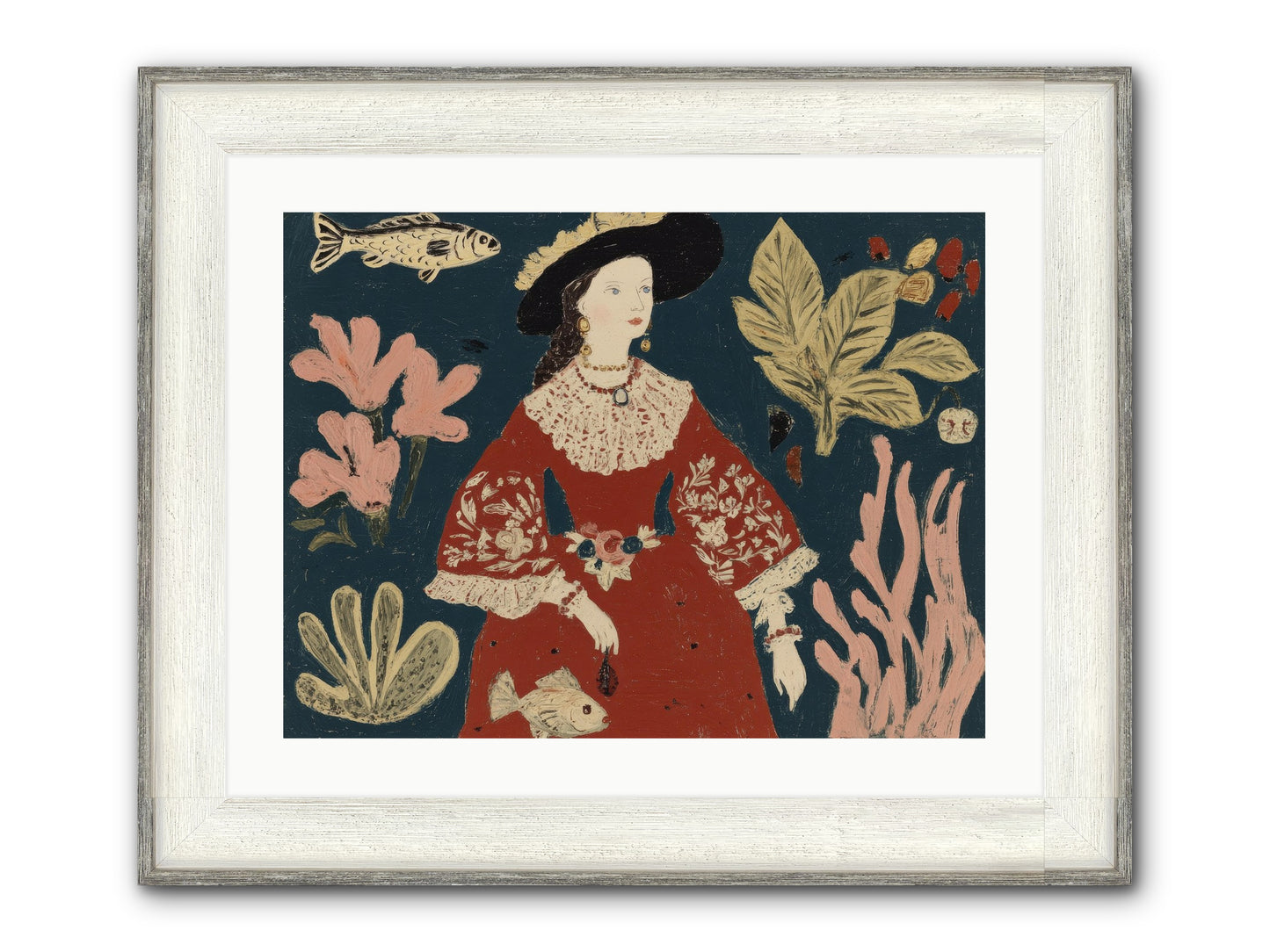 Crowns Were Optional Framed Print - Driftwood White 24x18