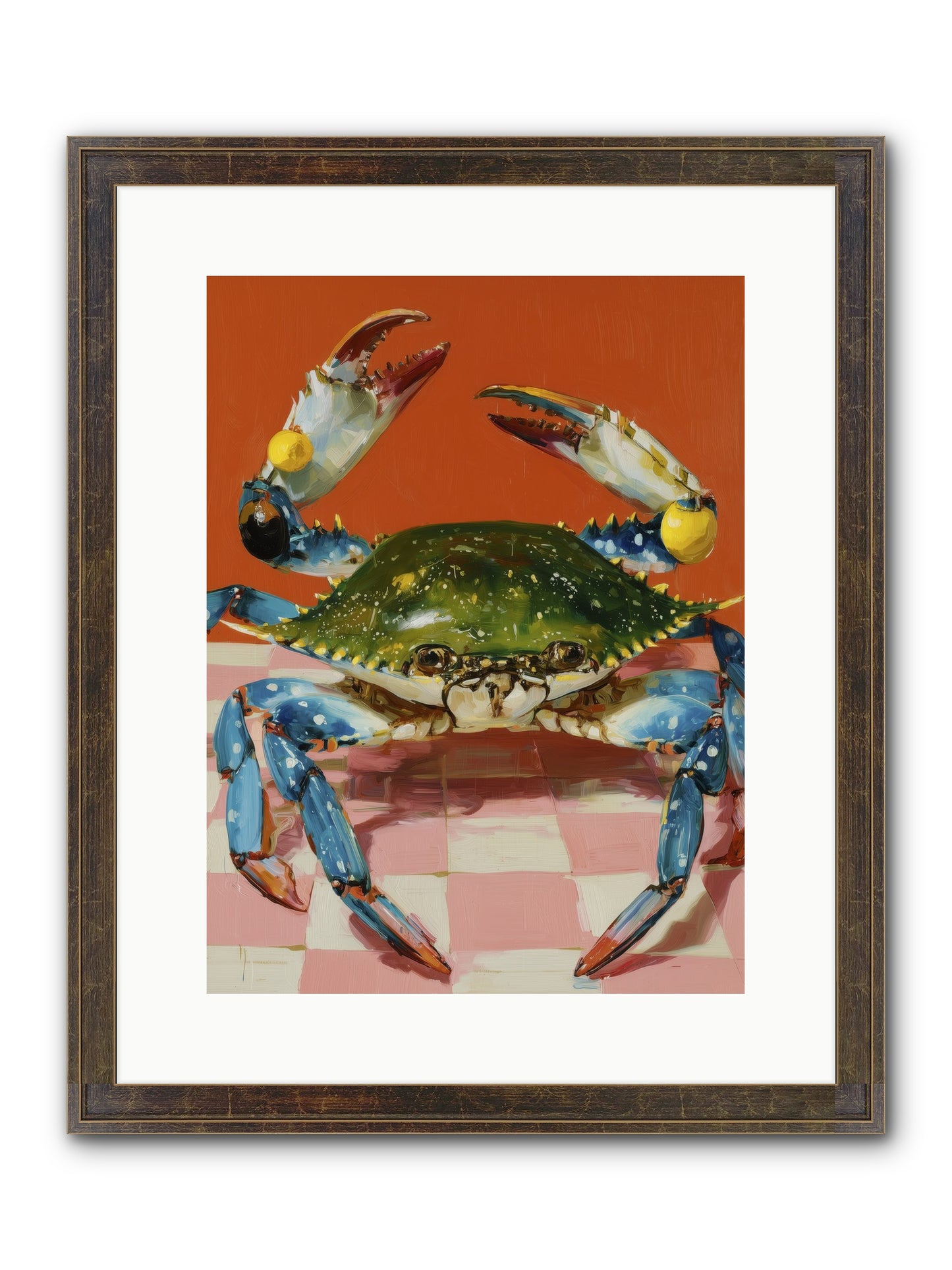 Crustacean Crown Framed Print - Slimwoods Black/Gold 12x16