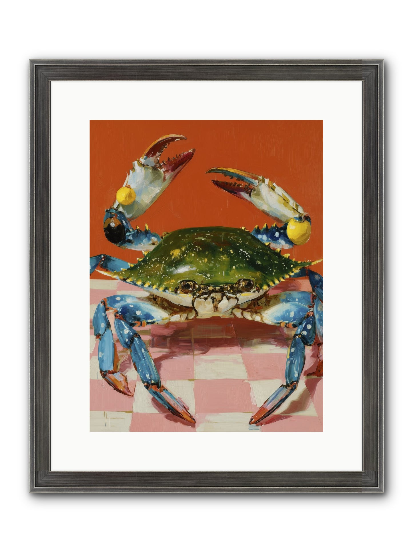 Crustacean Crown Framed Print - Slimwoods Black/Silver 12x16
