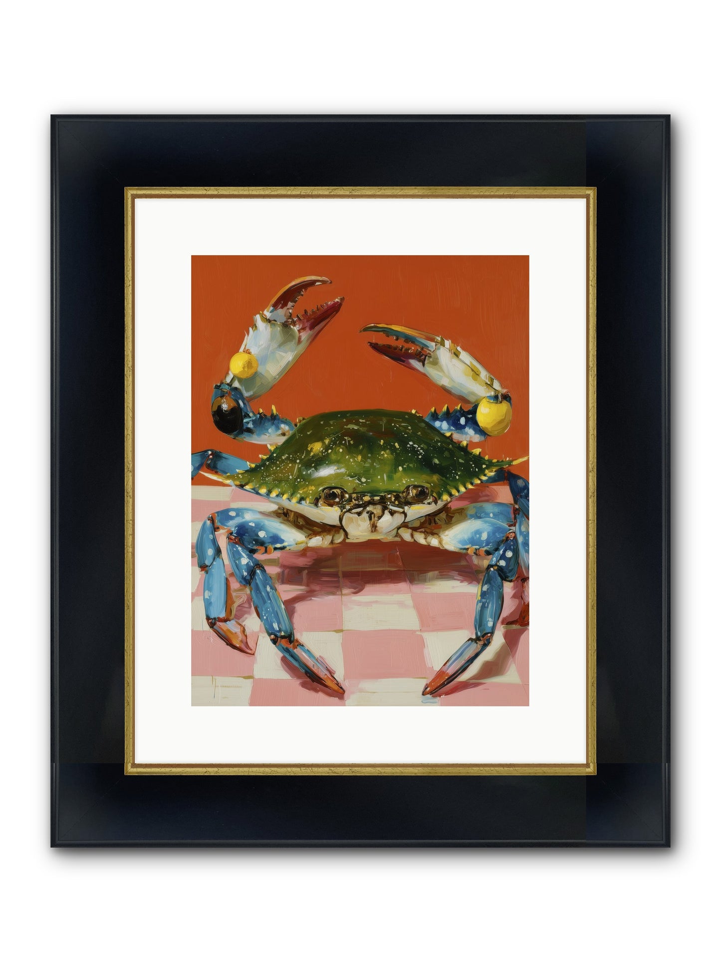Crustacean Crown Framed Print - Wide Black w/Gold 12x16