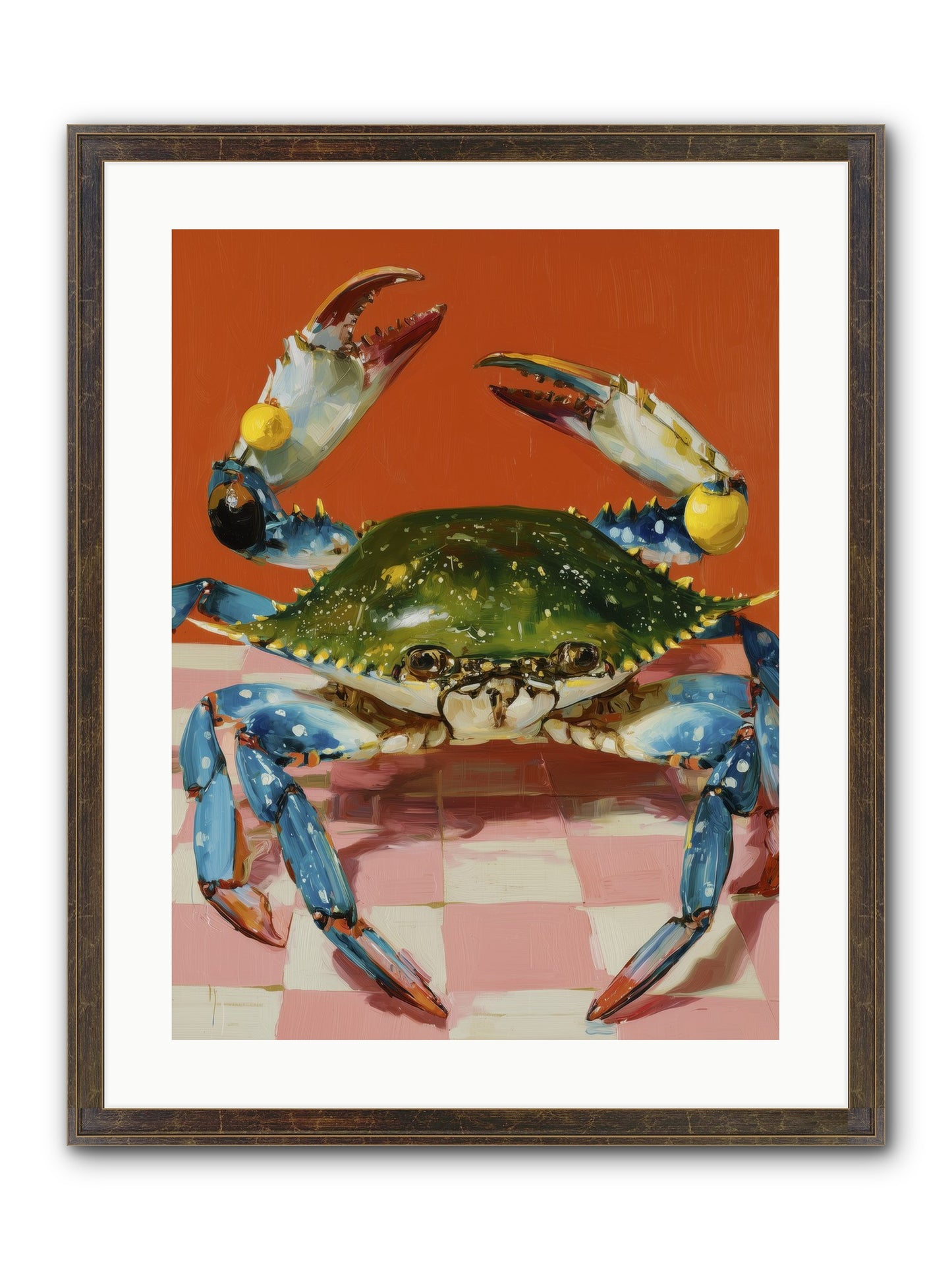 Crustacean Crown Framed Print - Slimwoods Black/Gold 18x24