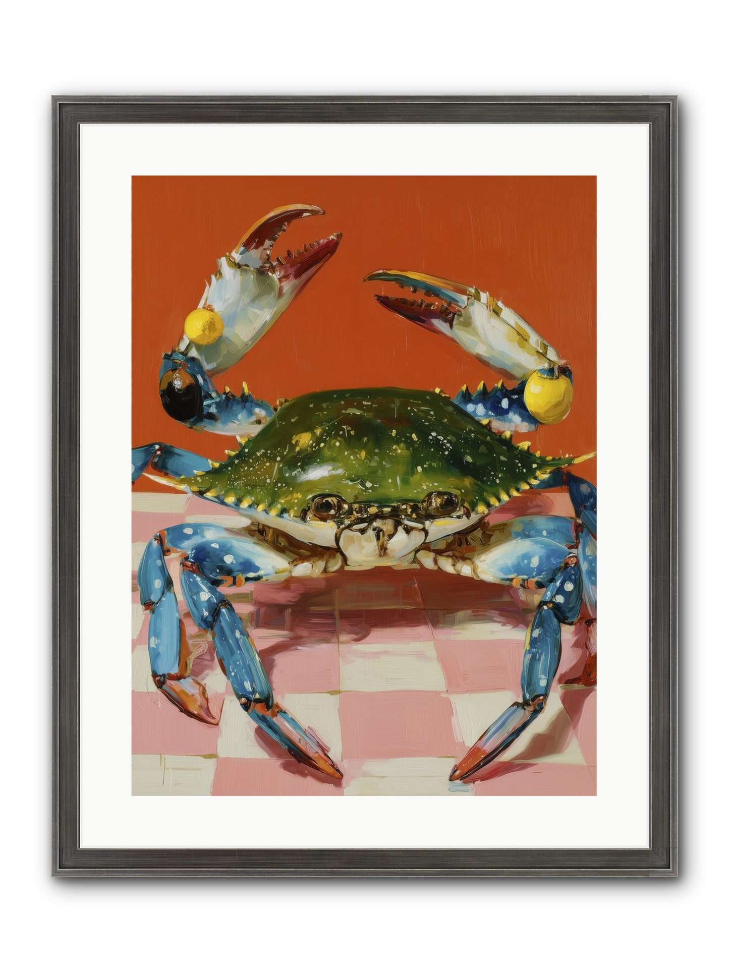 Crustacean Crown Framed Print - Slimwoods Black/Silver 18x24